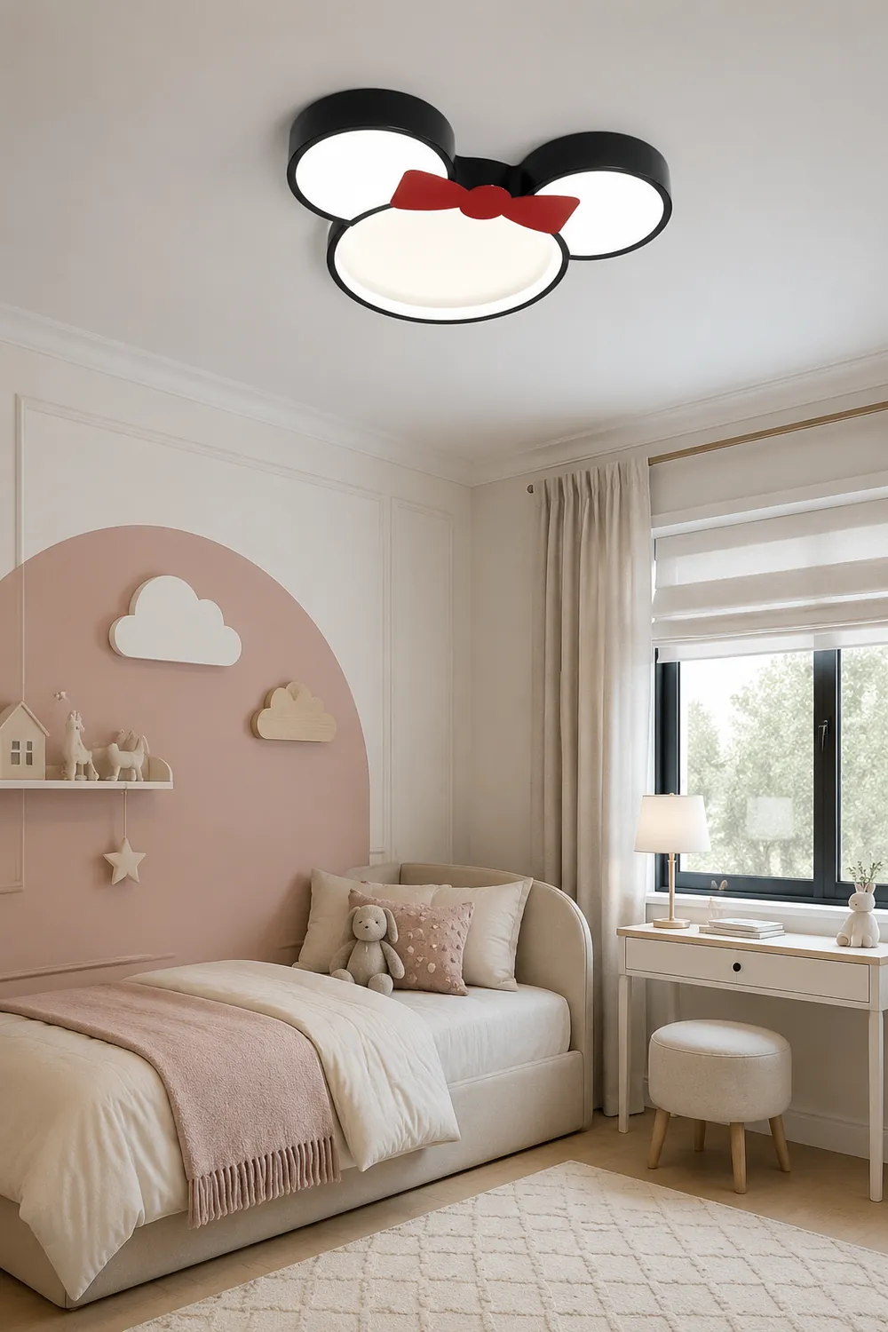 Freja Cartoon Mouse Flush Mount Ceiling Light, 2 Style - Lumpaz
