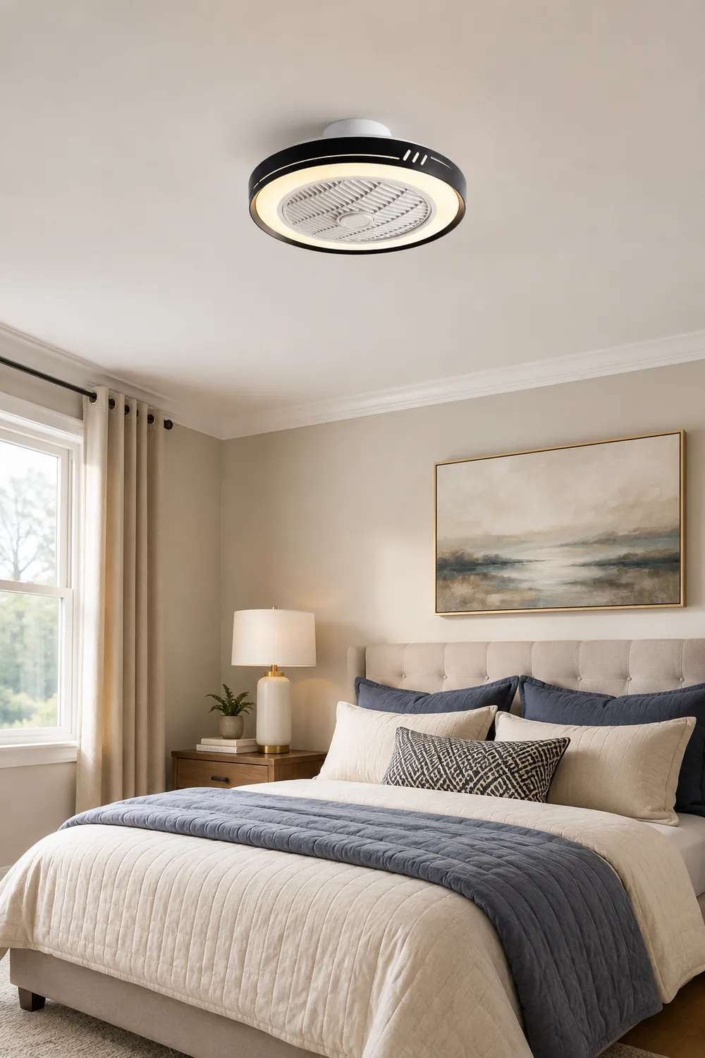 Kirsten 5-Blade Ceiling Fan with Light, 5 Color, DIA 20" - Lumpaz