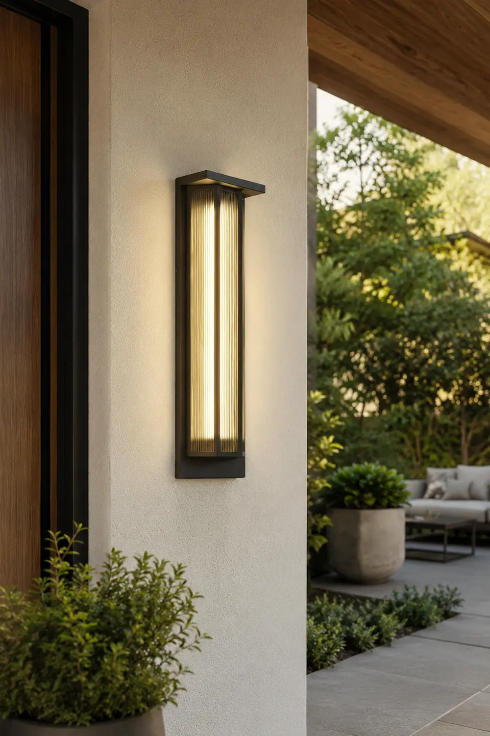 Vintage Rectangular Acrylic LED Outdoor Solar Wall Lights - Lumpaz