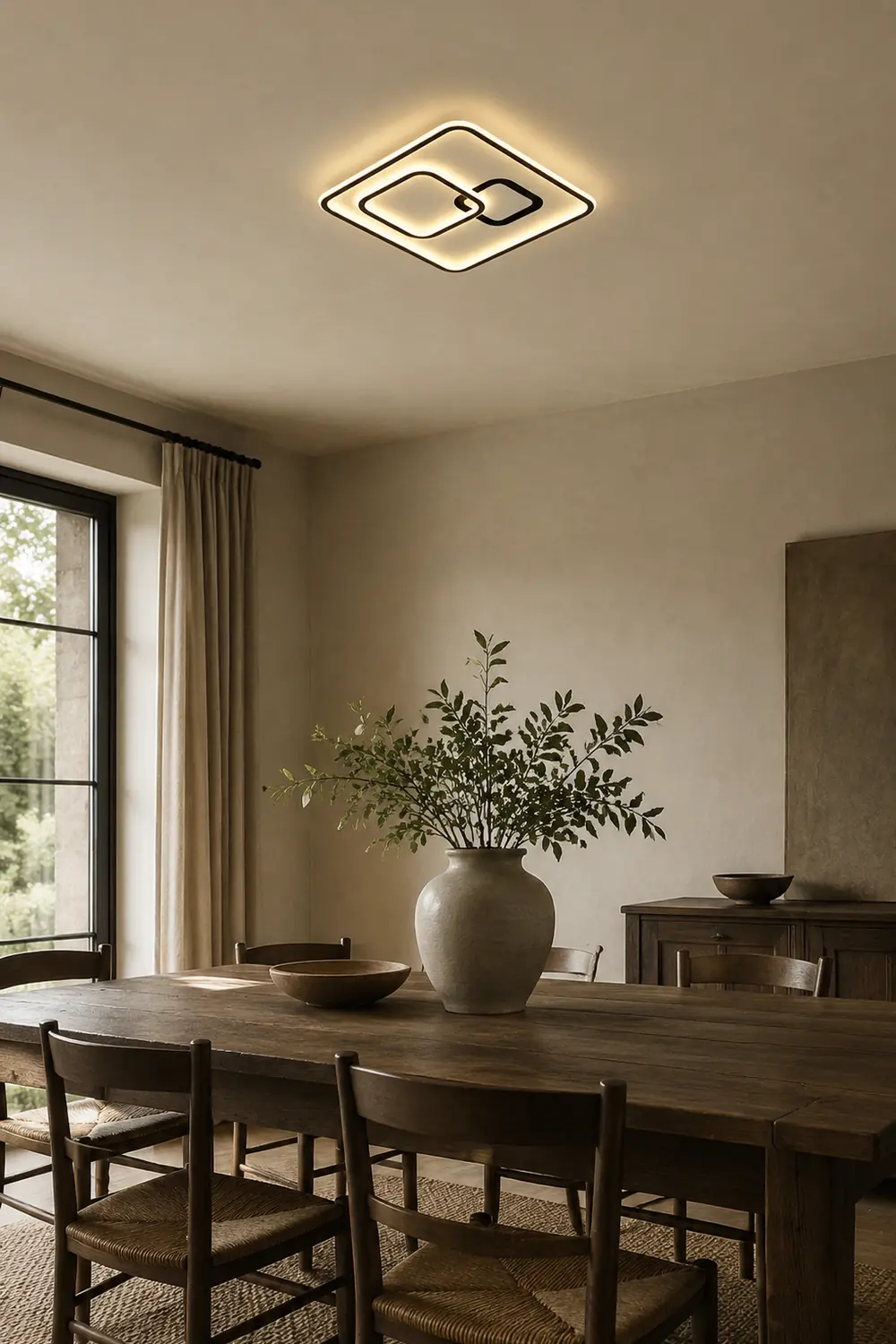 Lacey Linear Square Black Flush Mount Ceiling Light - Lumpaz