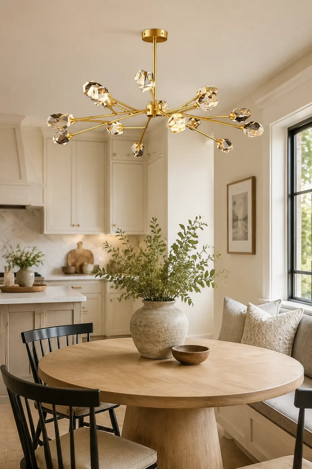Kristy Luxurious Crystal Chandelier Living Room Golden - Lumpaz