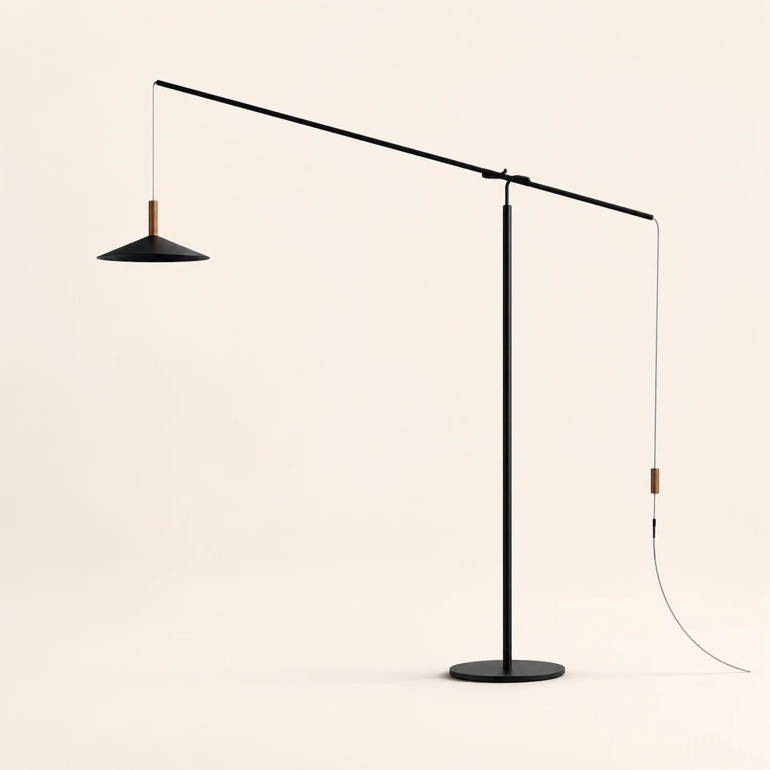 Carins Floor Lamp Italian Unique Modern, Metal Adjustable, Black, Living Room - Lumpaz