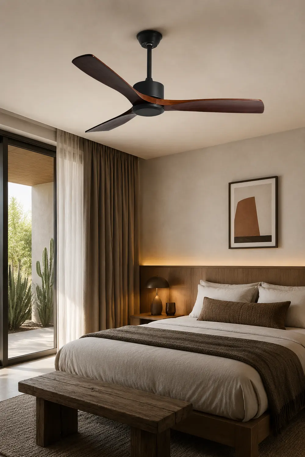 Haydn 3-Blade Black & Red Ceiling Fans, DIA 52'' - Lumpaz
