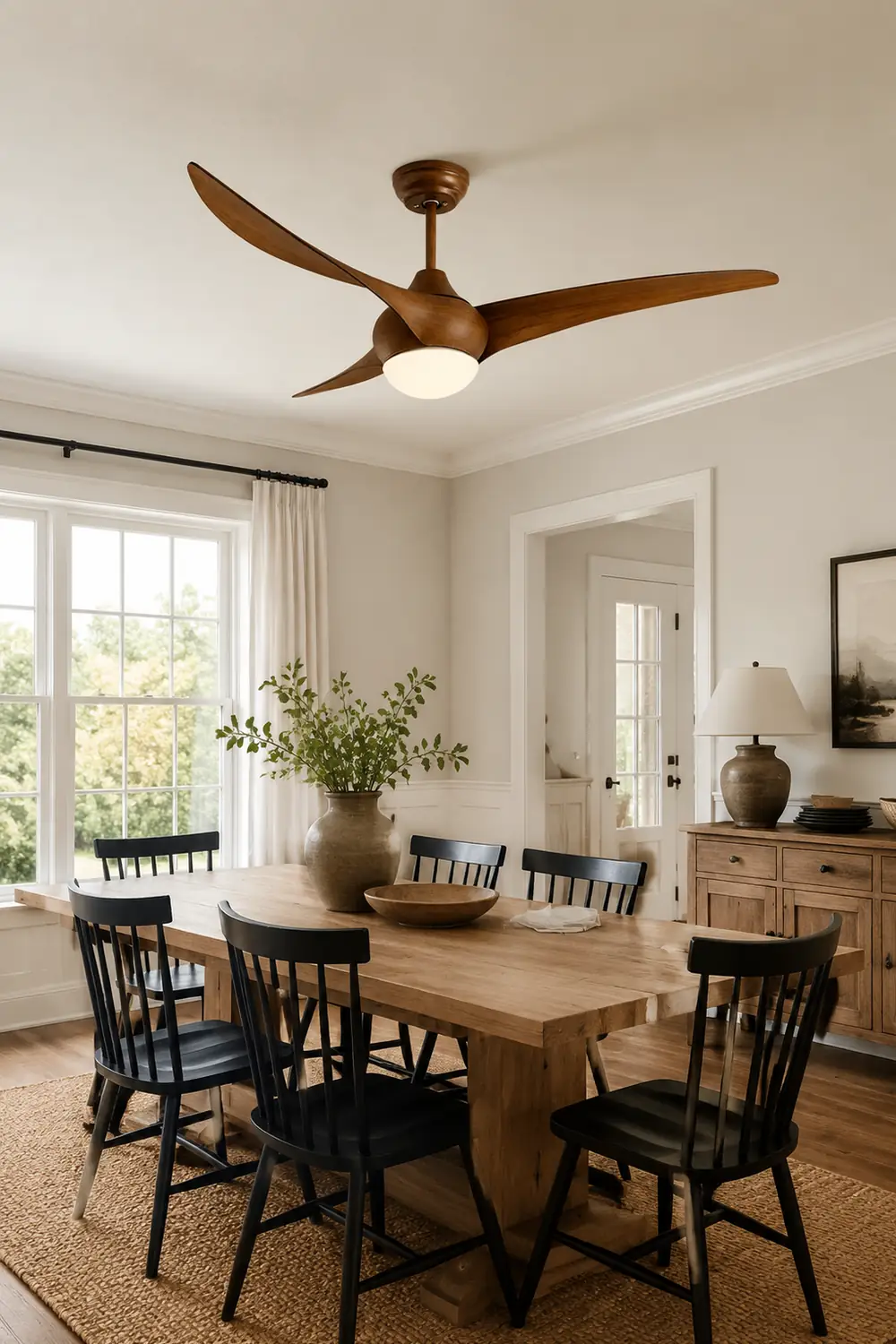 Garner 3-Blade Black & Brown Ceiling Fan with Light, DIA 52'' - Lumpaz
