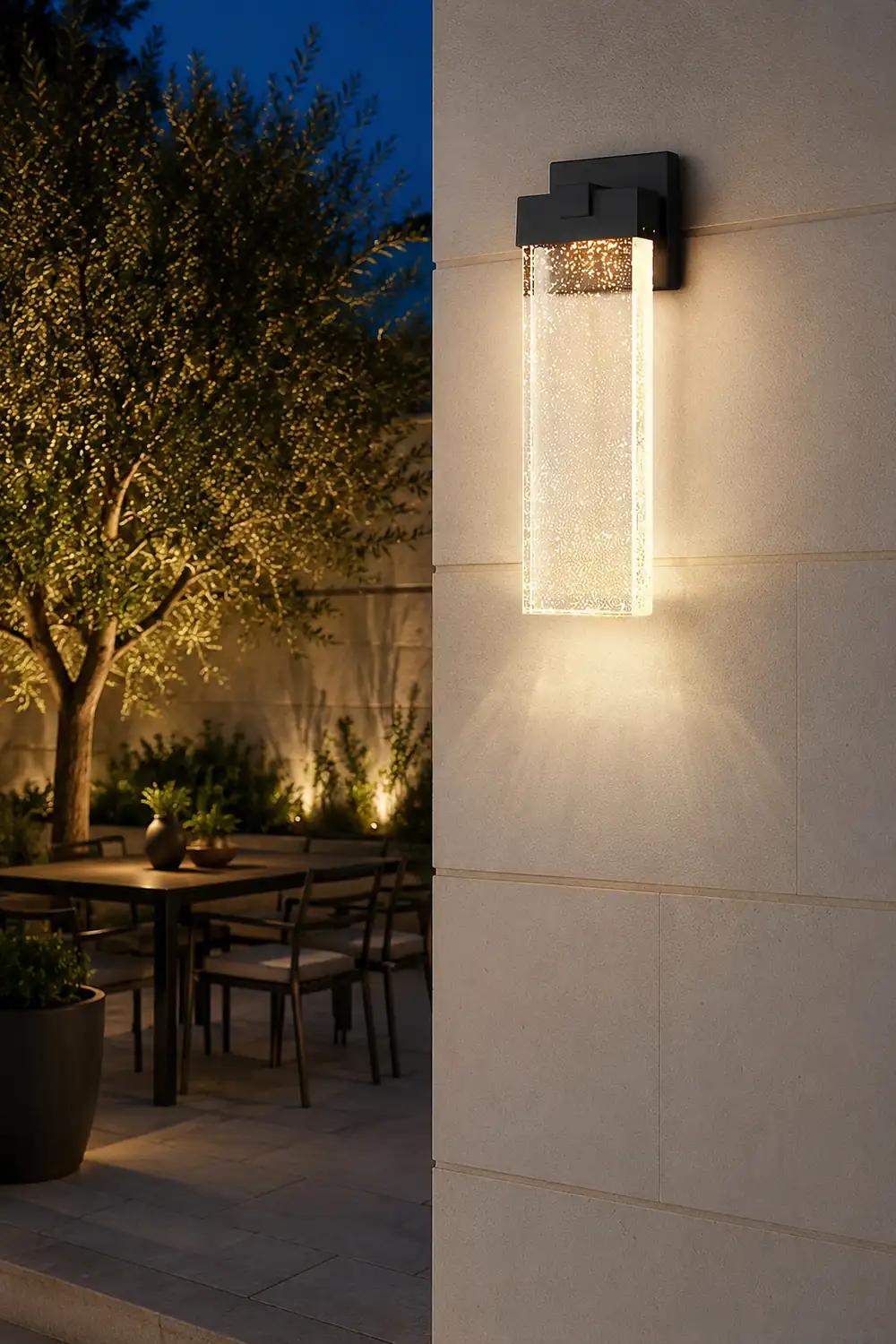 Rectangular Bubble Crystal LED Outdoor Wall Lamp - Lumpaz