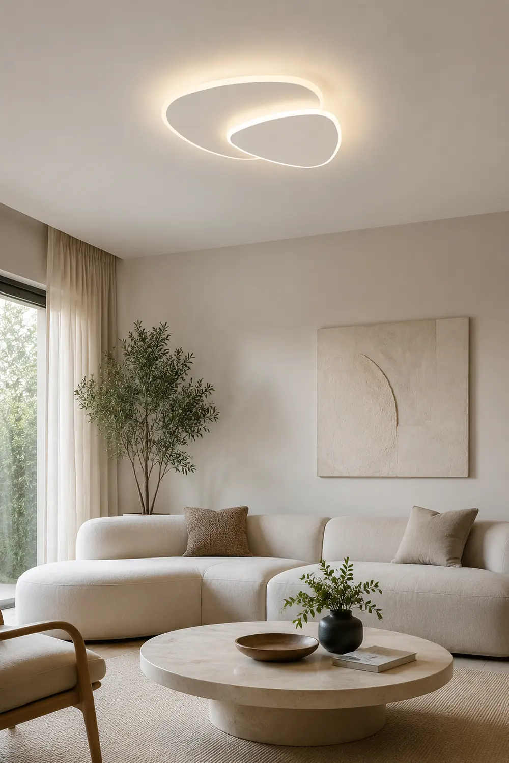 Quinn Designer Geometric Metal/Acrylic Flush Mount Ceiling Light White - Lumpaz