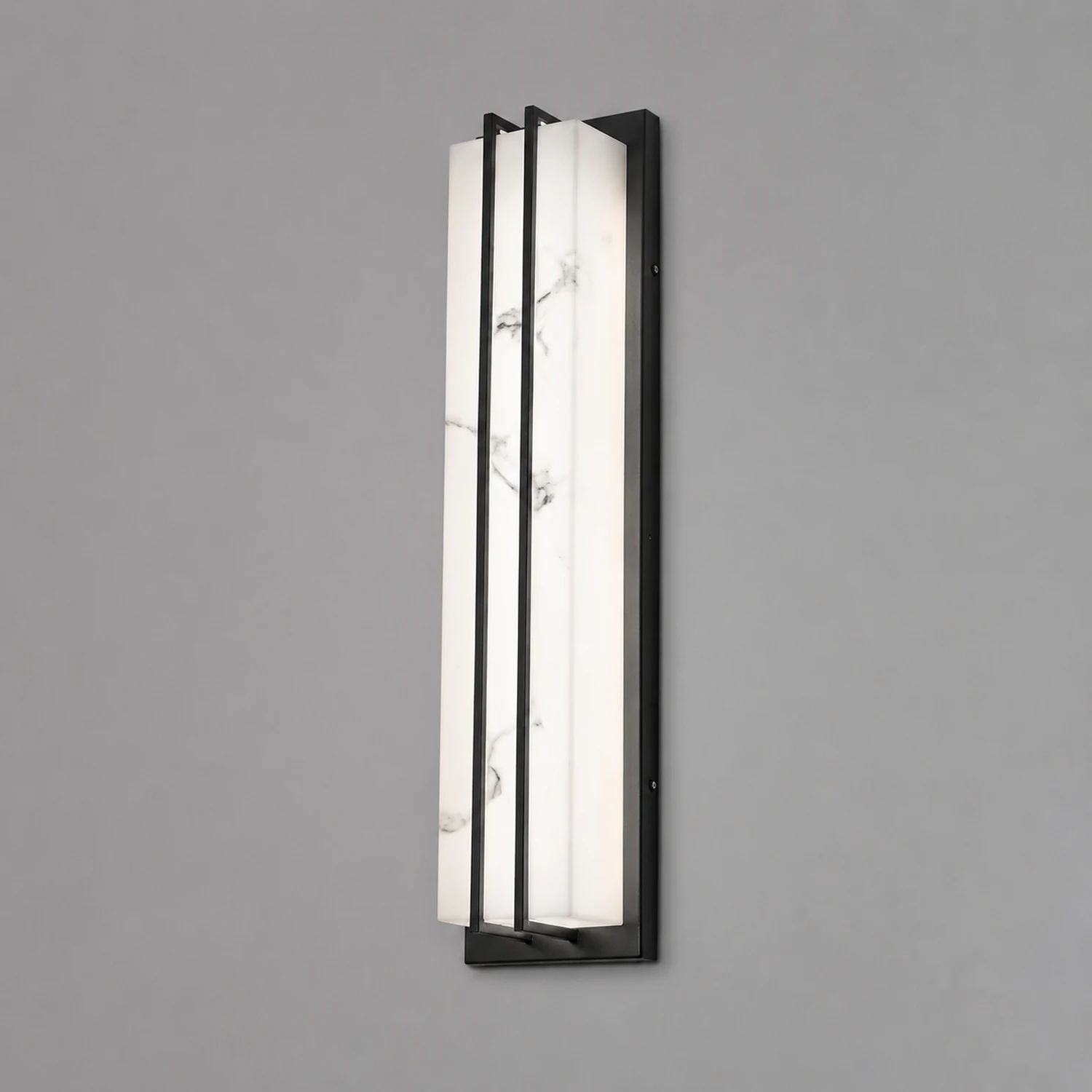 Minimalist Resin Waterproof LED Black Modern Outdoor Wall Light Fixture - Lumpaz