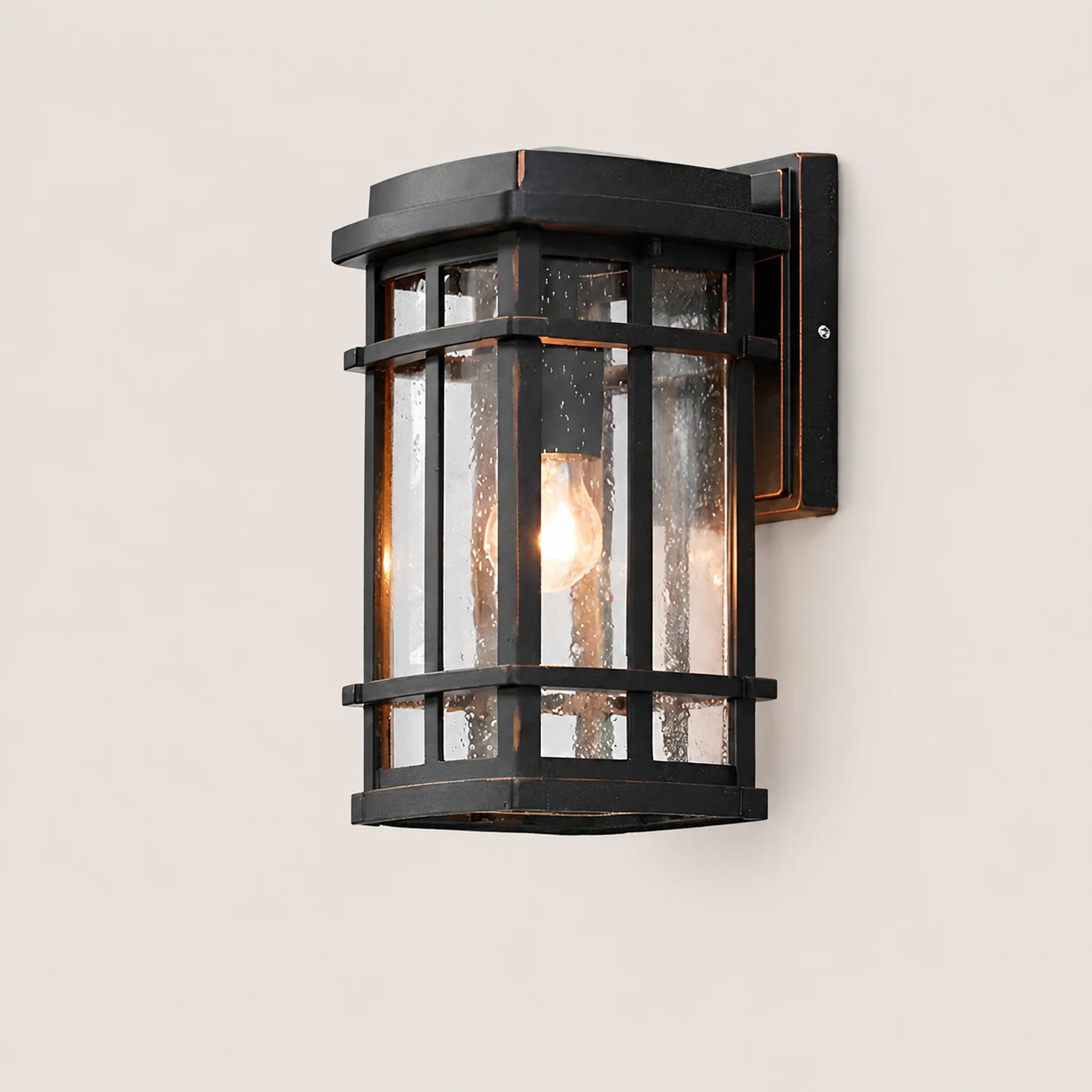 Retro Simple Waterproof Bubbles Glass Shade Modern Outdoor Wall Light - Lumpaz