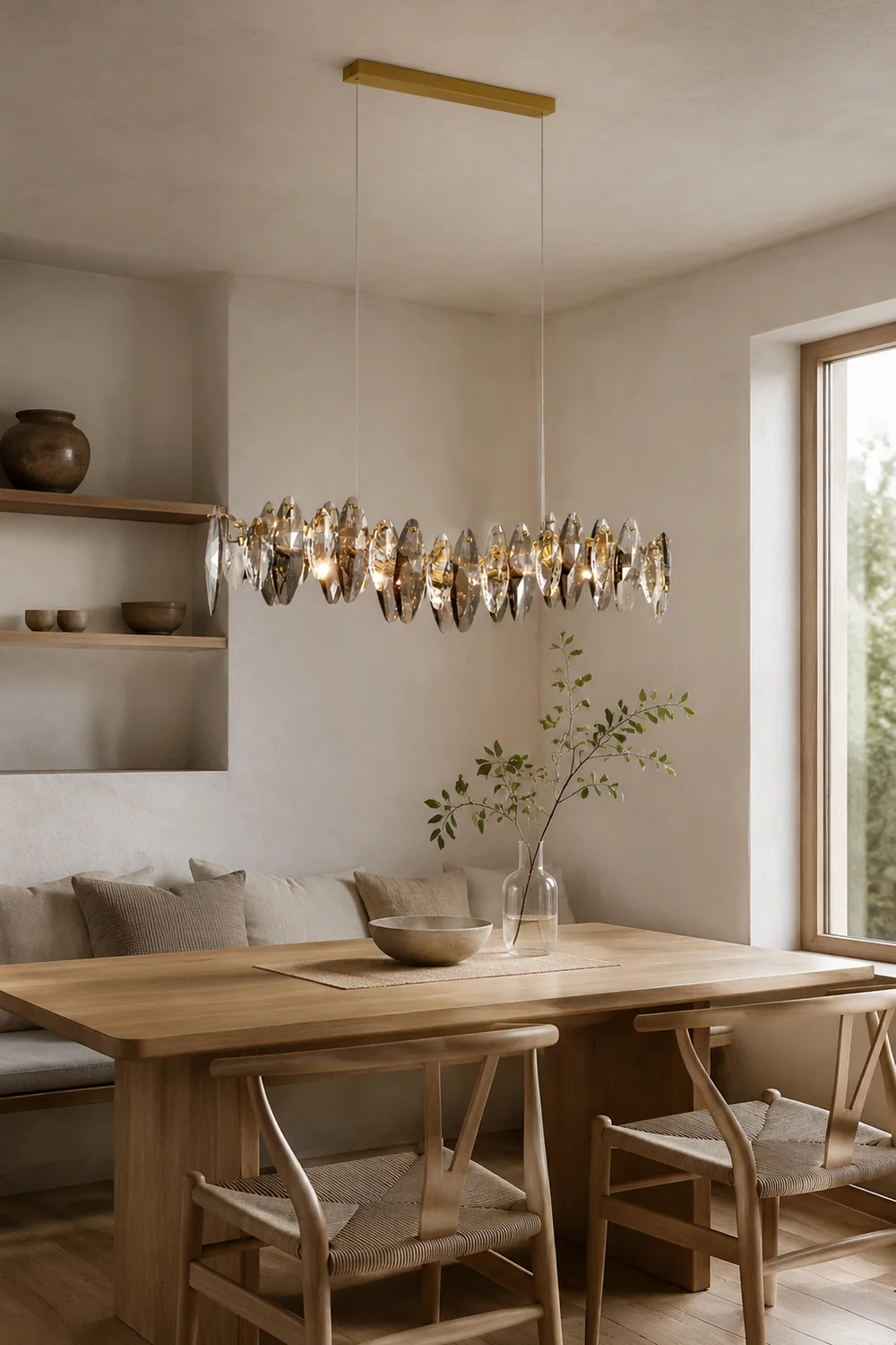Ophelia luxurious Elliptical Glass/Metal Pendant Light Gold - Lumpaz