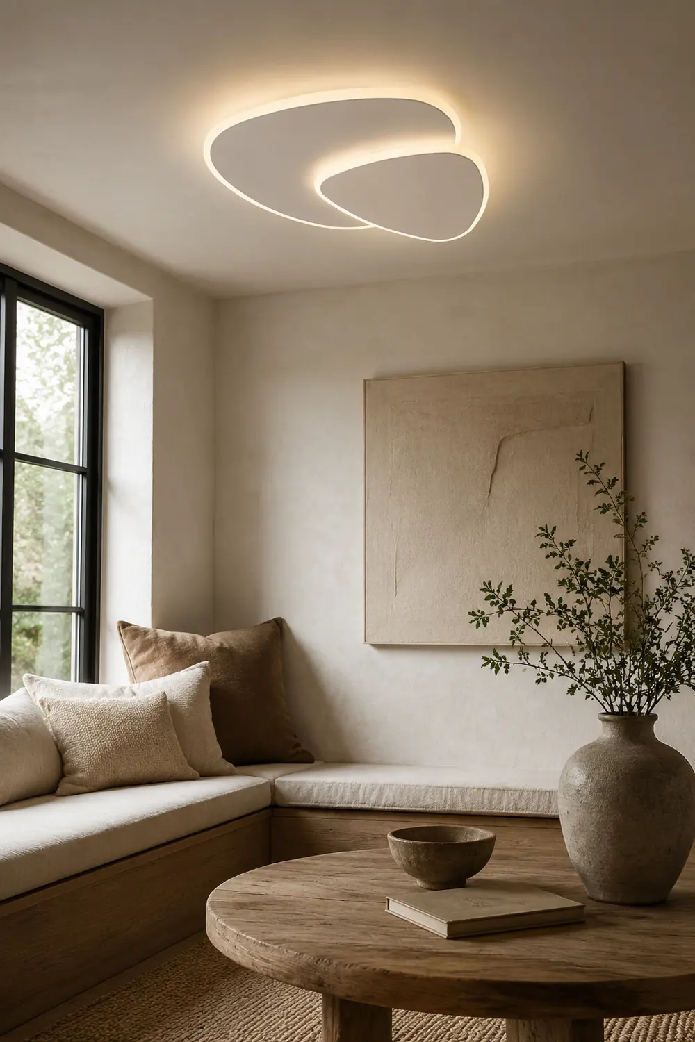 Quinn Designer Geometric Metal/Acrylic Flush Mount Ceiling Light White - Lumpaz