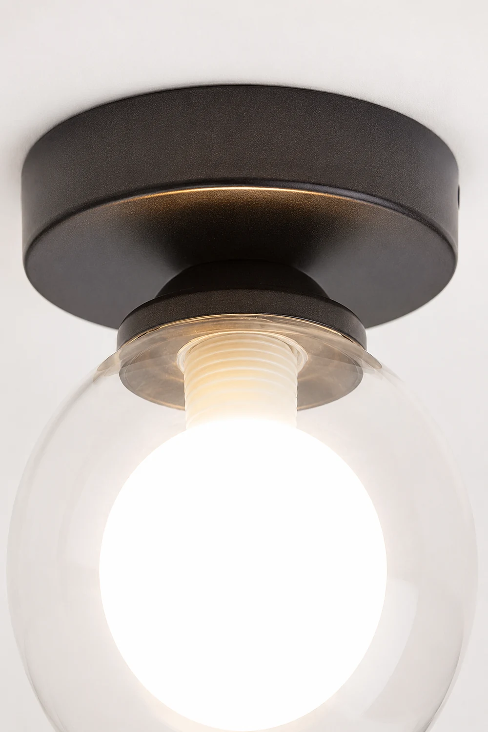 Valentina Modern Art Deco Clear Globe Flush Mount Ceiling Light - Lumpaz