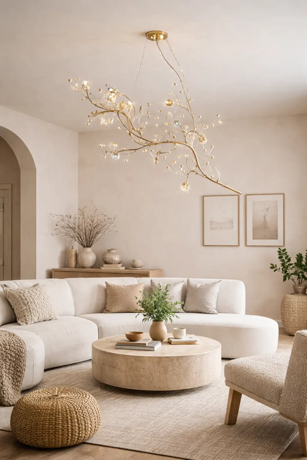 Ophelia Romantic Art Deco Branch Pendant Light Gold/Black/Silver Living Room - Lumpaz