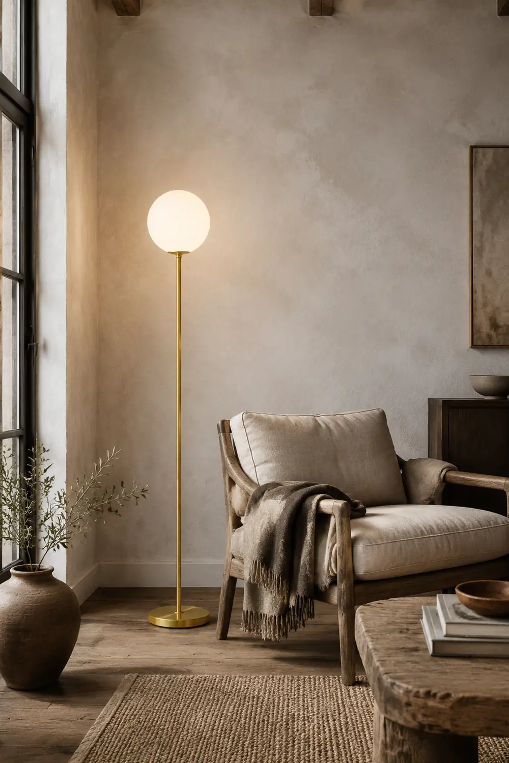 Valentina Simple Single Glass Bubble Floor Lamp - Lumpaz