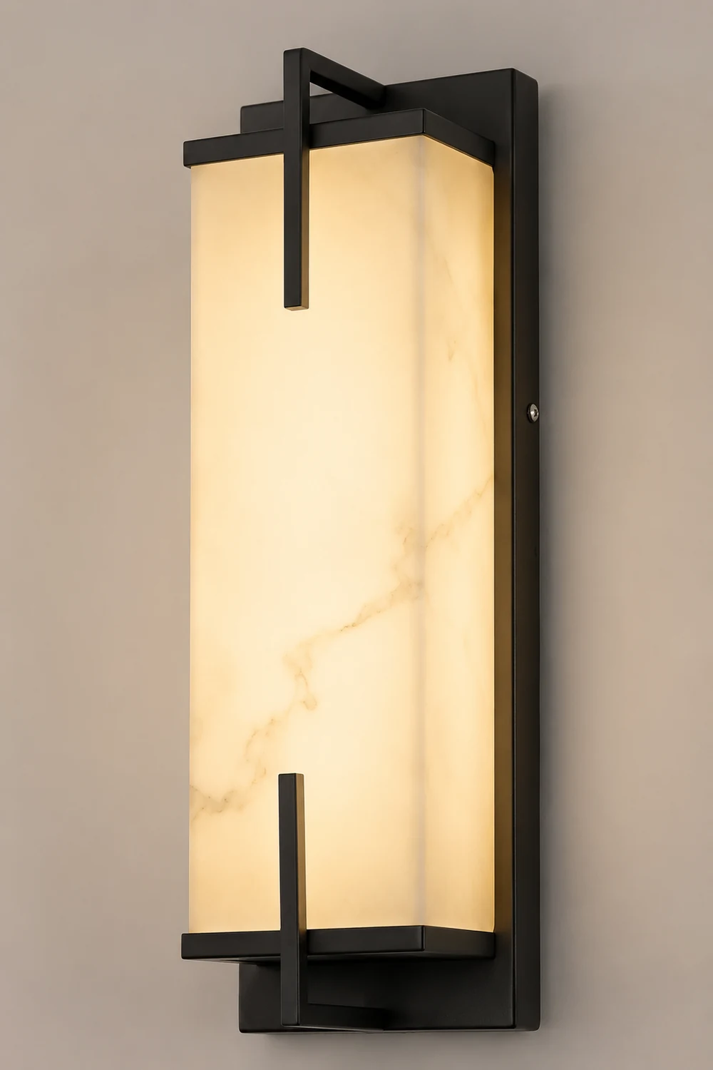 Resin Rectangular Waterproof LED Black Modern Outdoor Sconce Lighting - Lumpaz