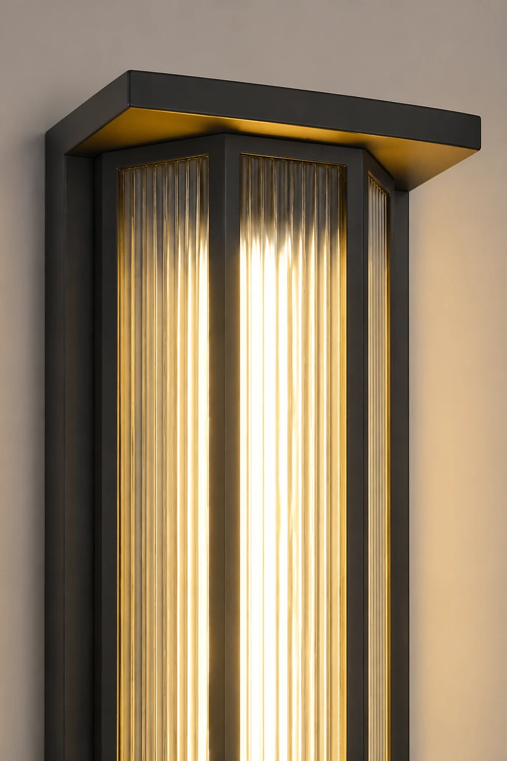 Vintage Rectangular Acrylic LED Outdoor Solar Wall Lights - Lumpaz