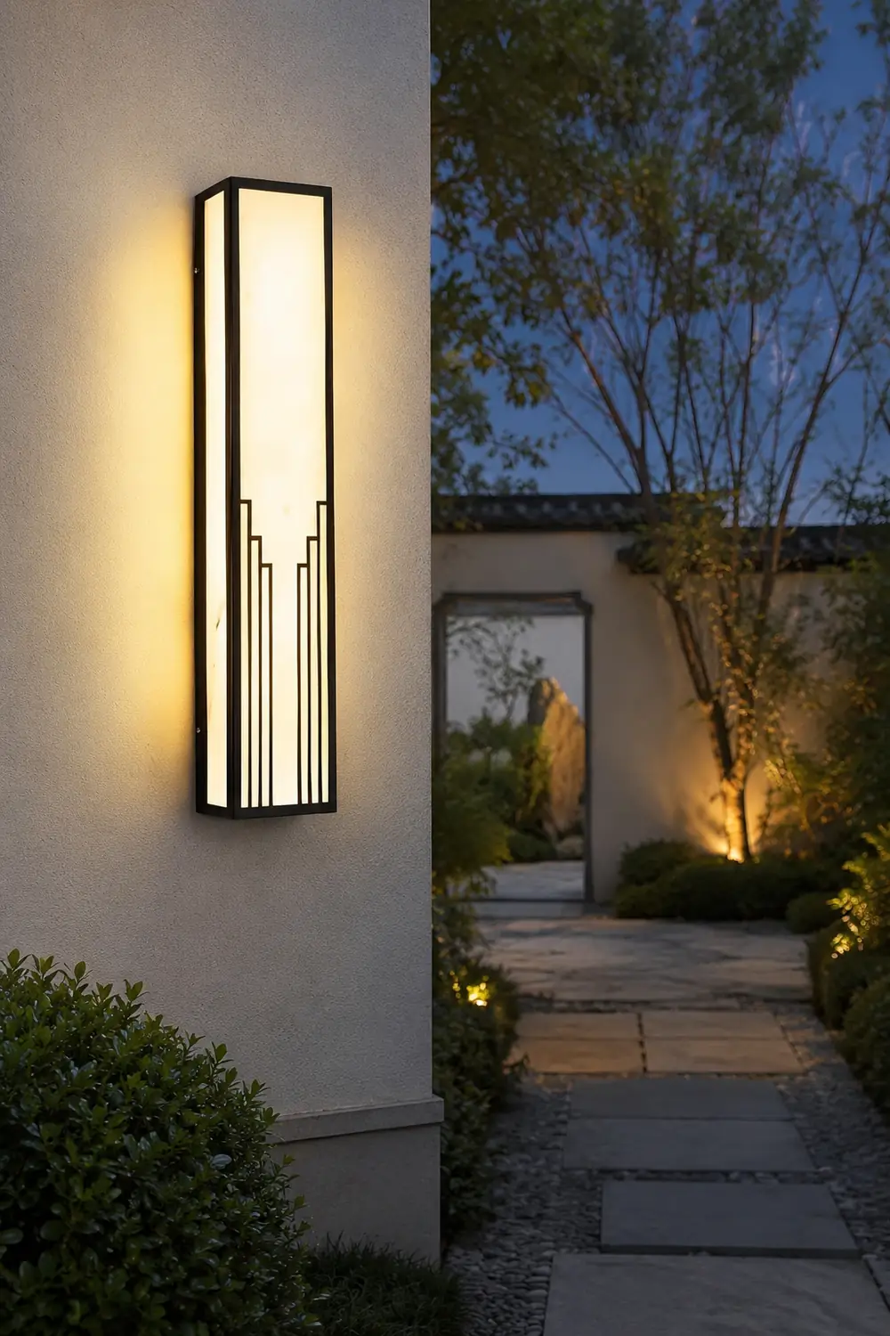 Strip Rectangular Resin Waterproof LED Black Modern Outdoor Wall Light - Lumpaz