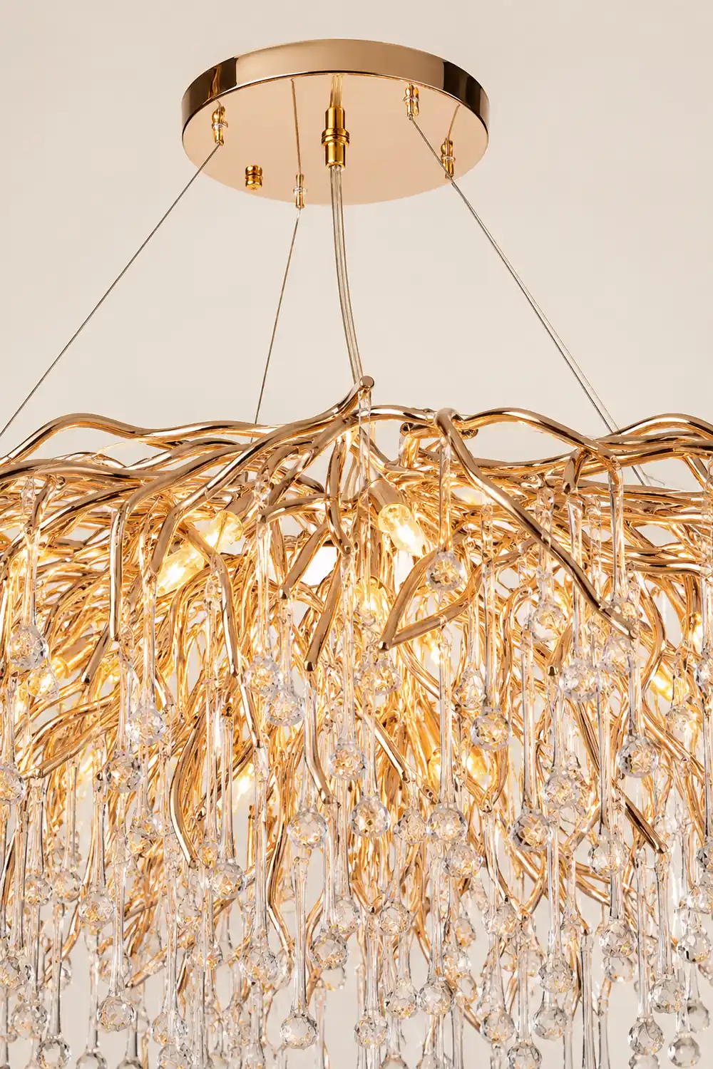Colon Pendant Light Tassel Luxury, Metal/Crystal, Gold, Bedroom - Lumpaz