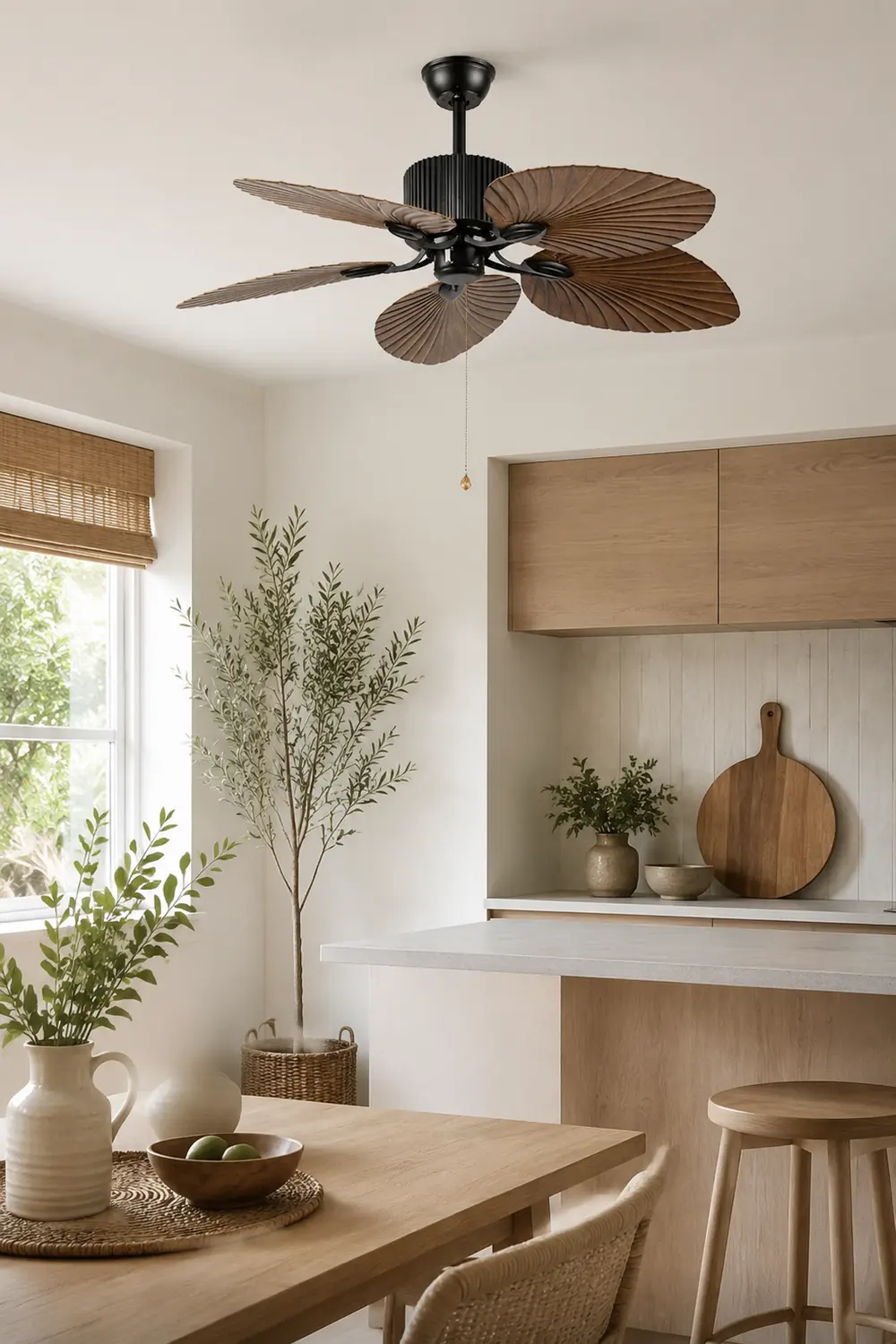 Bella Retro Vintage 5-Blade Ceiling Fan, Coffee - Lumpaz