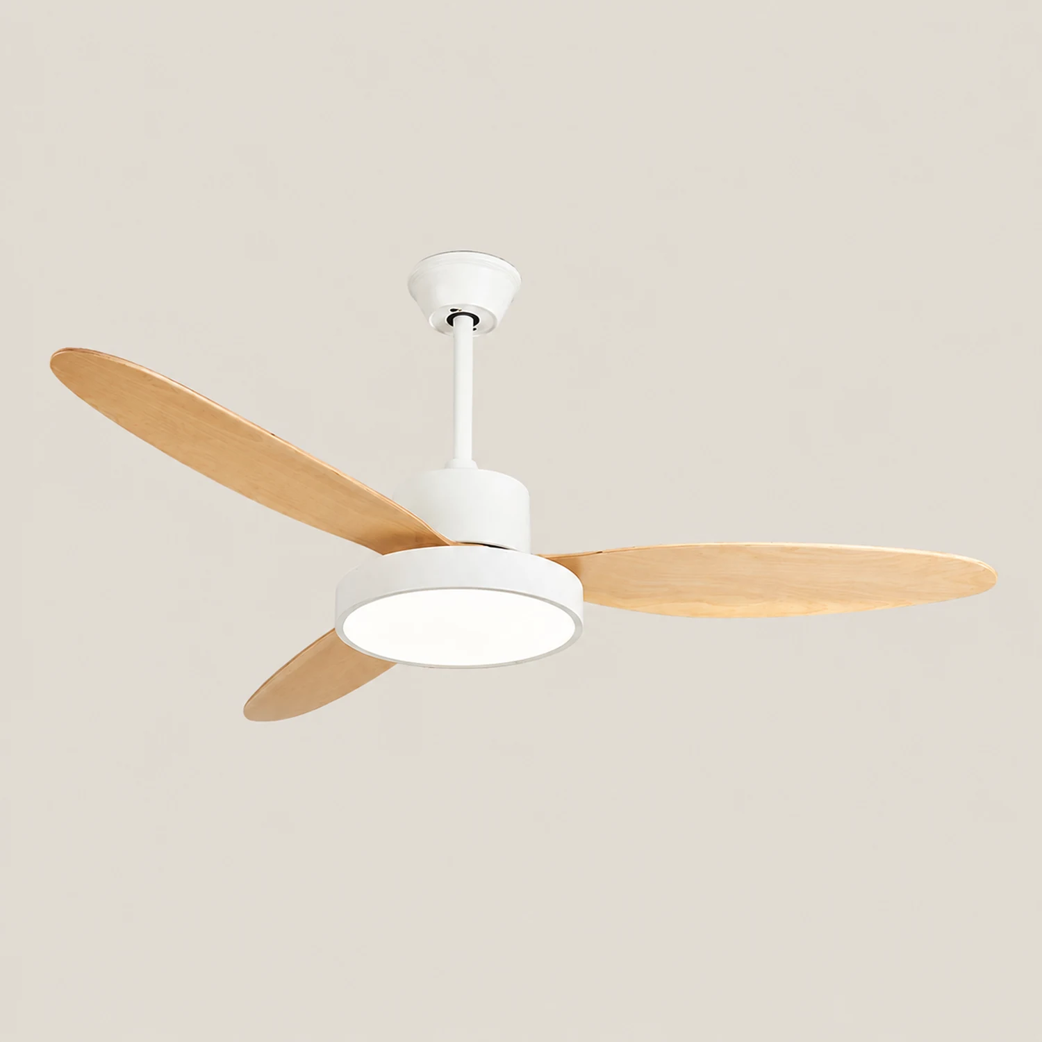 Haydn 3-Blade White & Black DC Ceiling Fan Light, Summer, 39.4''/47.2''/51.2'' - Lumpaz