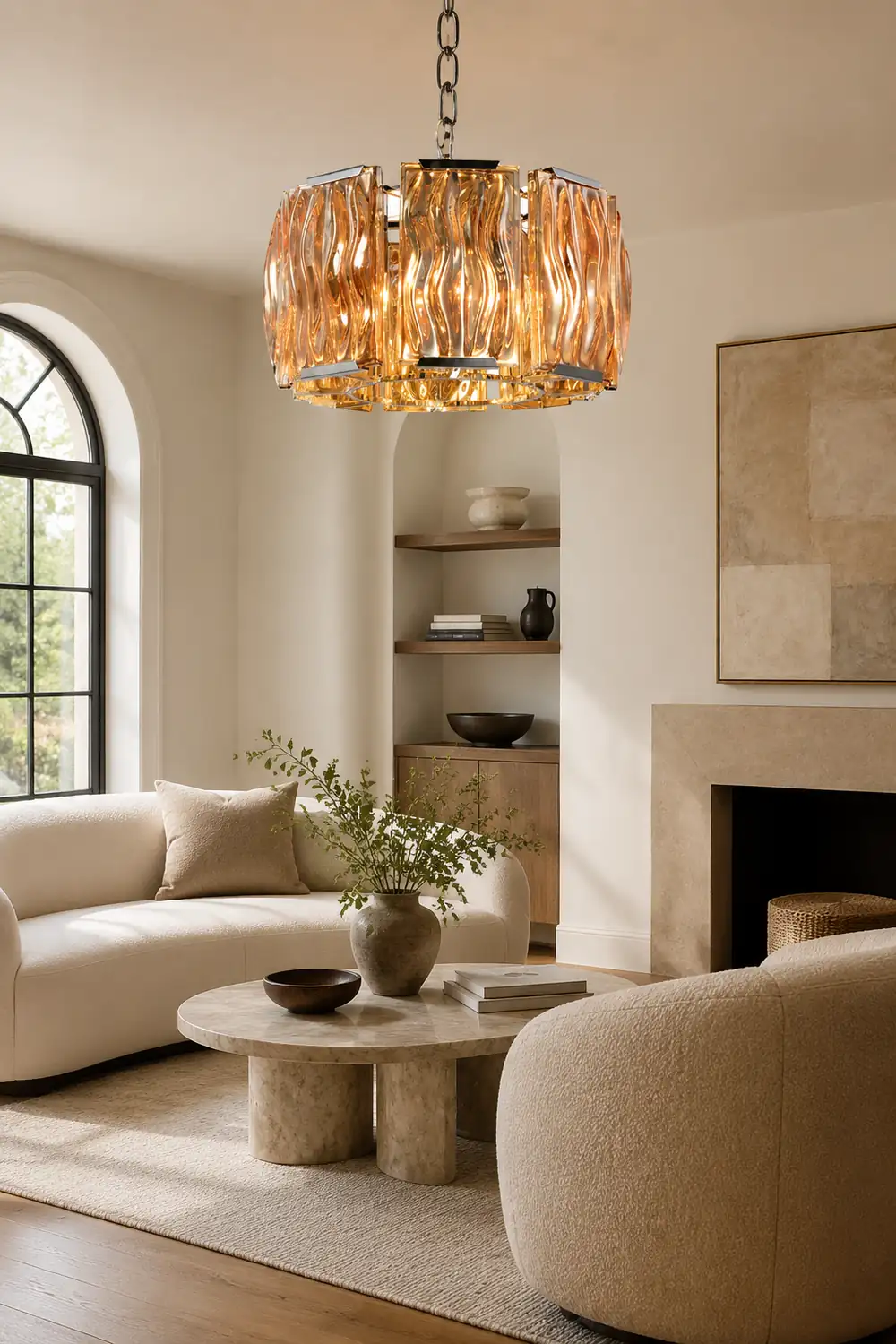 Marilyn Modern Crystal Chandelier, Clear/Champagne - Lumpaz