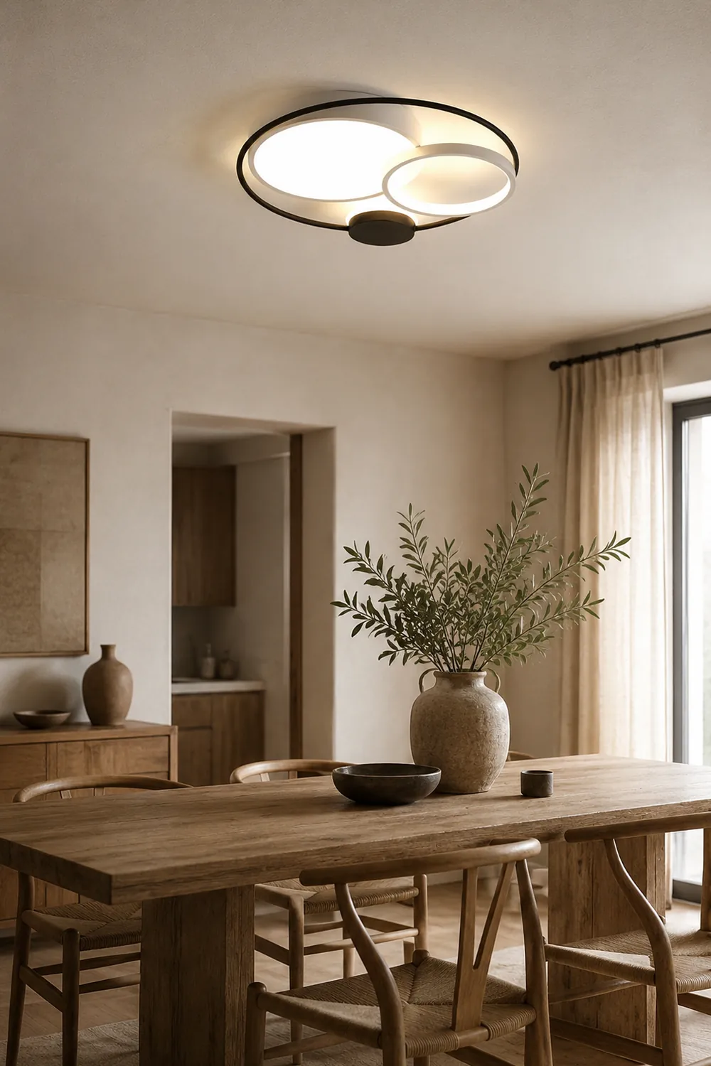 Lacey Modern Circular LED Flush Mount Ceiling Light, Black&White - Lumpaz
