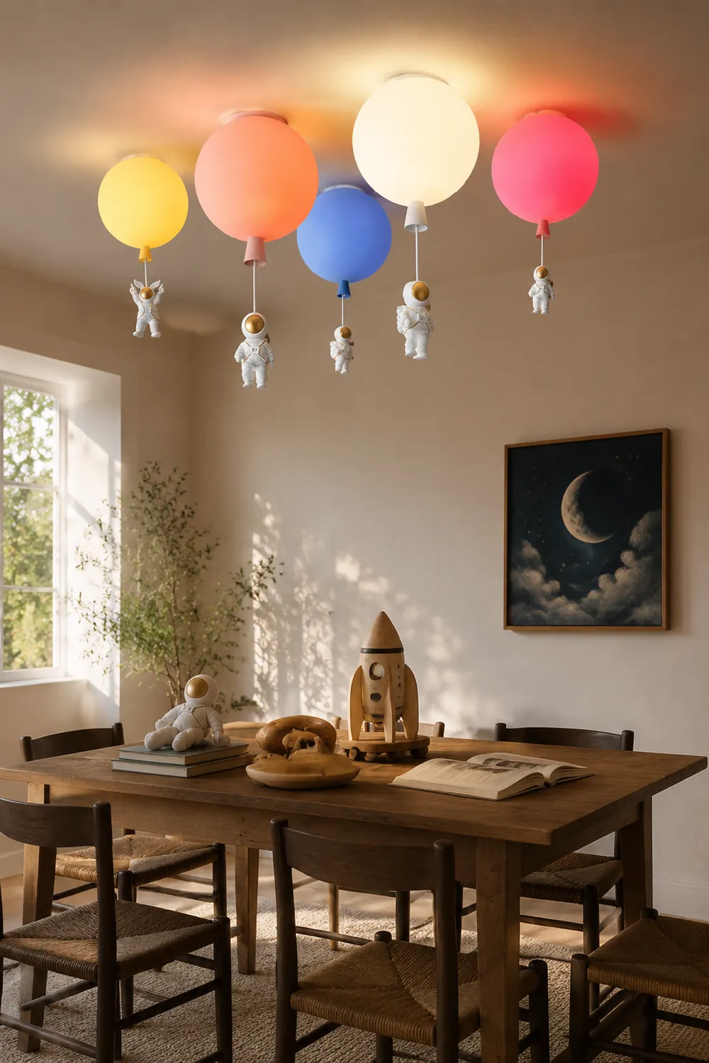 Fateh Astronaut Balloon Flush Mount Ceiling Light 8 Color Bedroom - Lumpaz