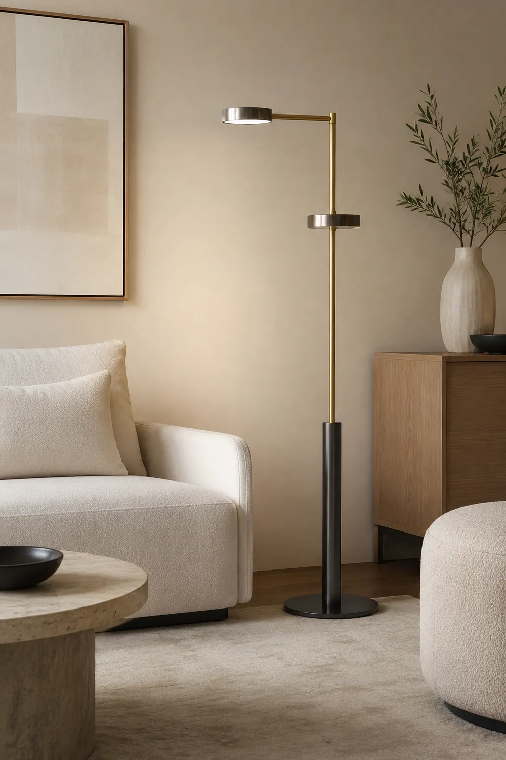 Salgado Modern Minimalist Metal Projector Floor Lamp, Mate Black - Lumpaz