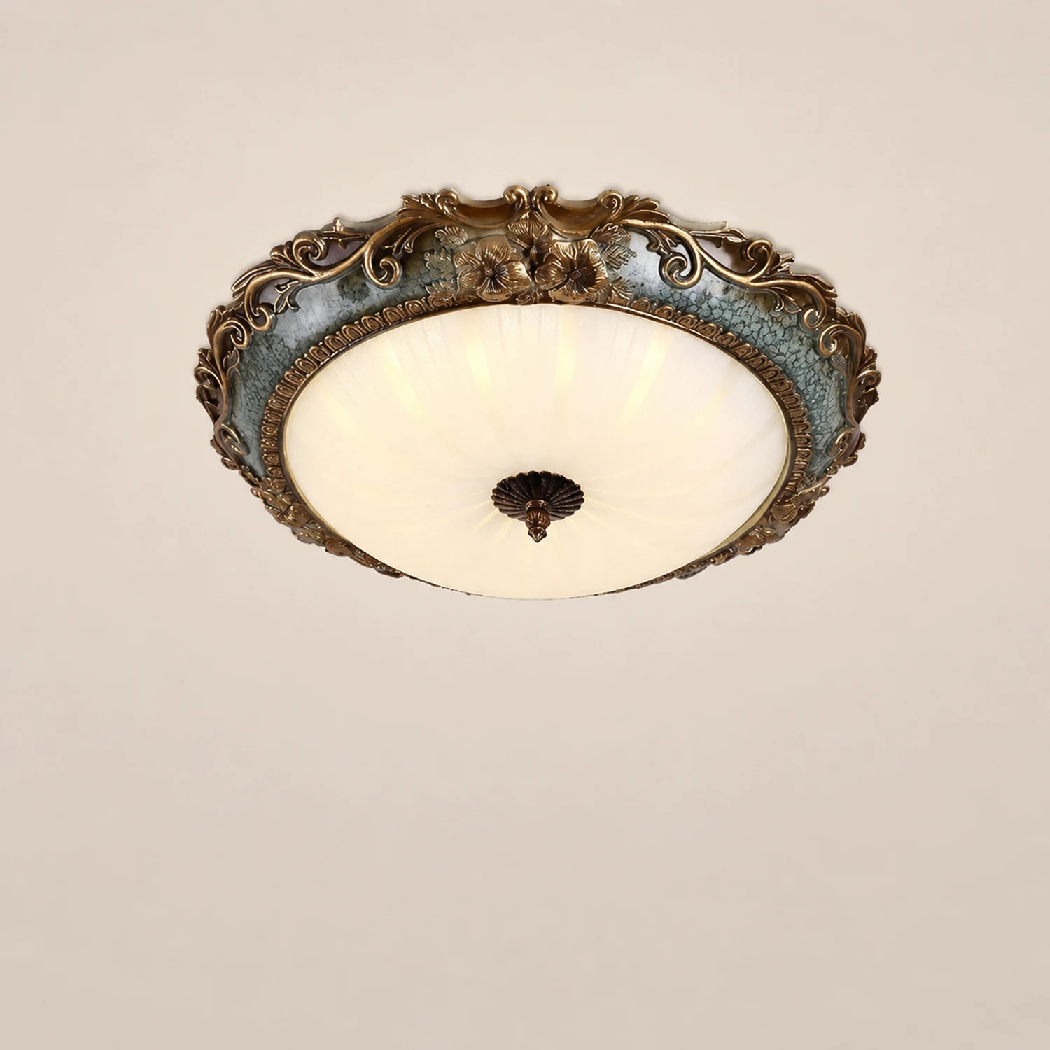 Eryn Flush Mount Ceiling Light, Brass/Resin - Lumpaz