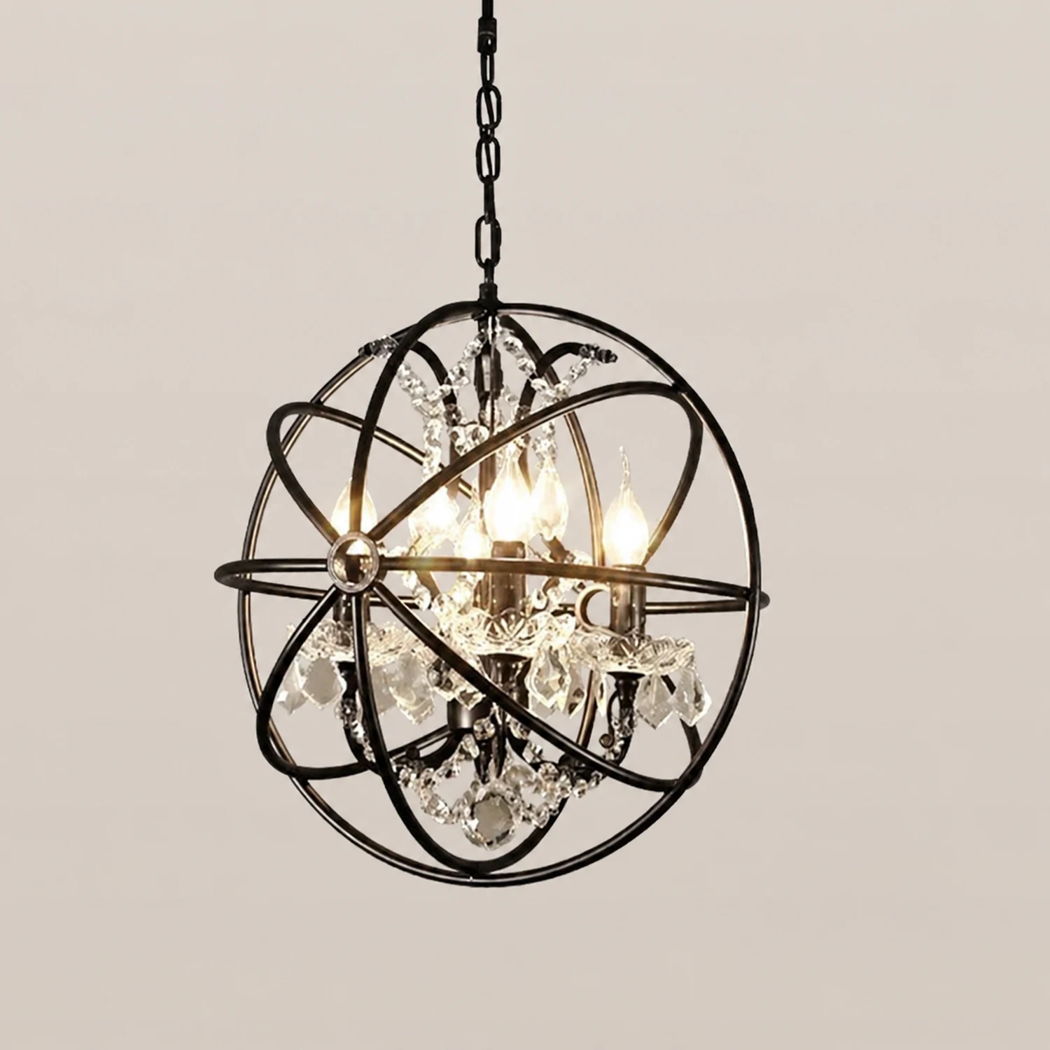 Kristy Rustic Vintage Candle Metal Pendant Light Black/Rust Bedroom - Lumpaz