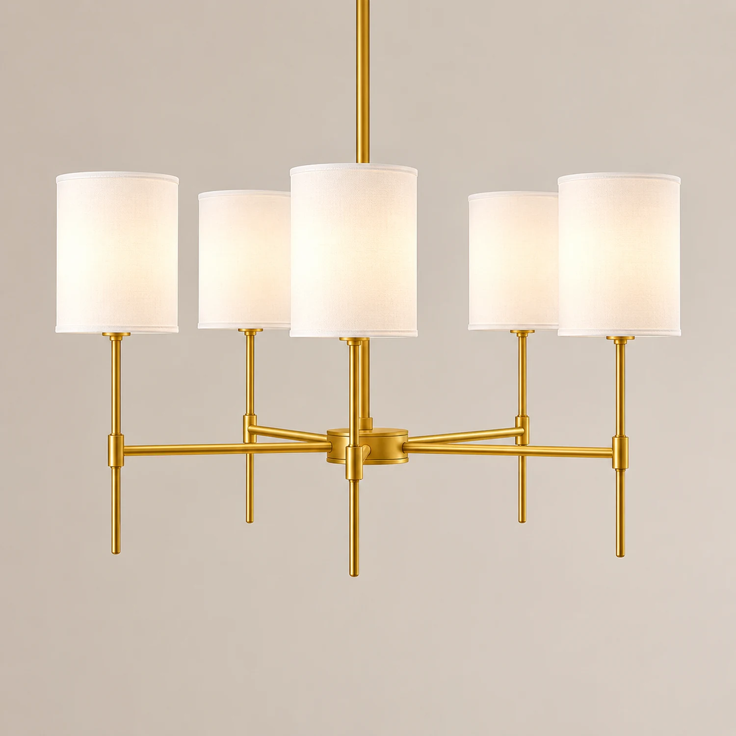 Silva Modern LED Chandelier Black/Gold Metal/Fabric Bedroom/Living Room - Lumpaz