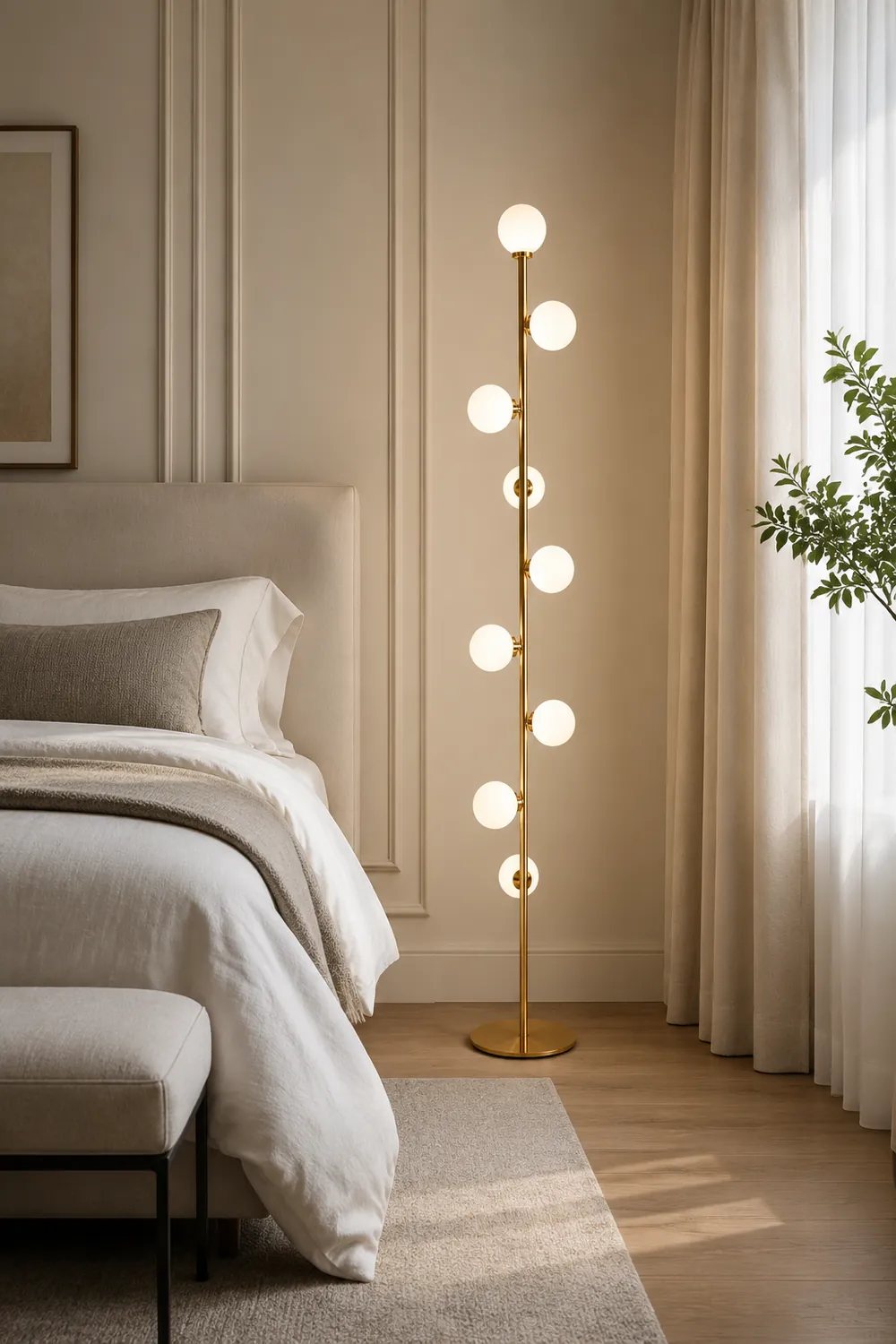 Valentina Globe Glass Slim Floor Lamp, Living Room - Lumpaz