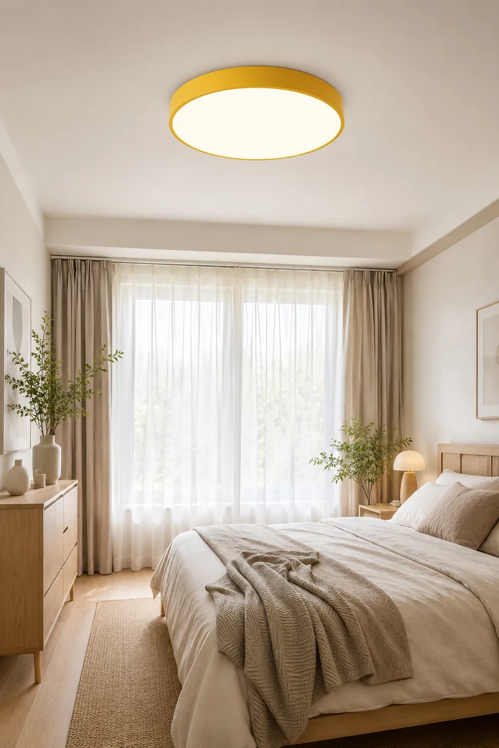 Morandi Ceiling Light Round Flush Mount Yellow/Blue/Green/Pink/Gray Bedroom - Lumpaz