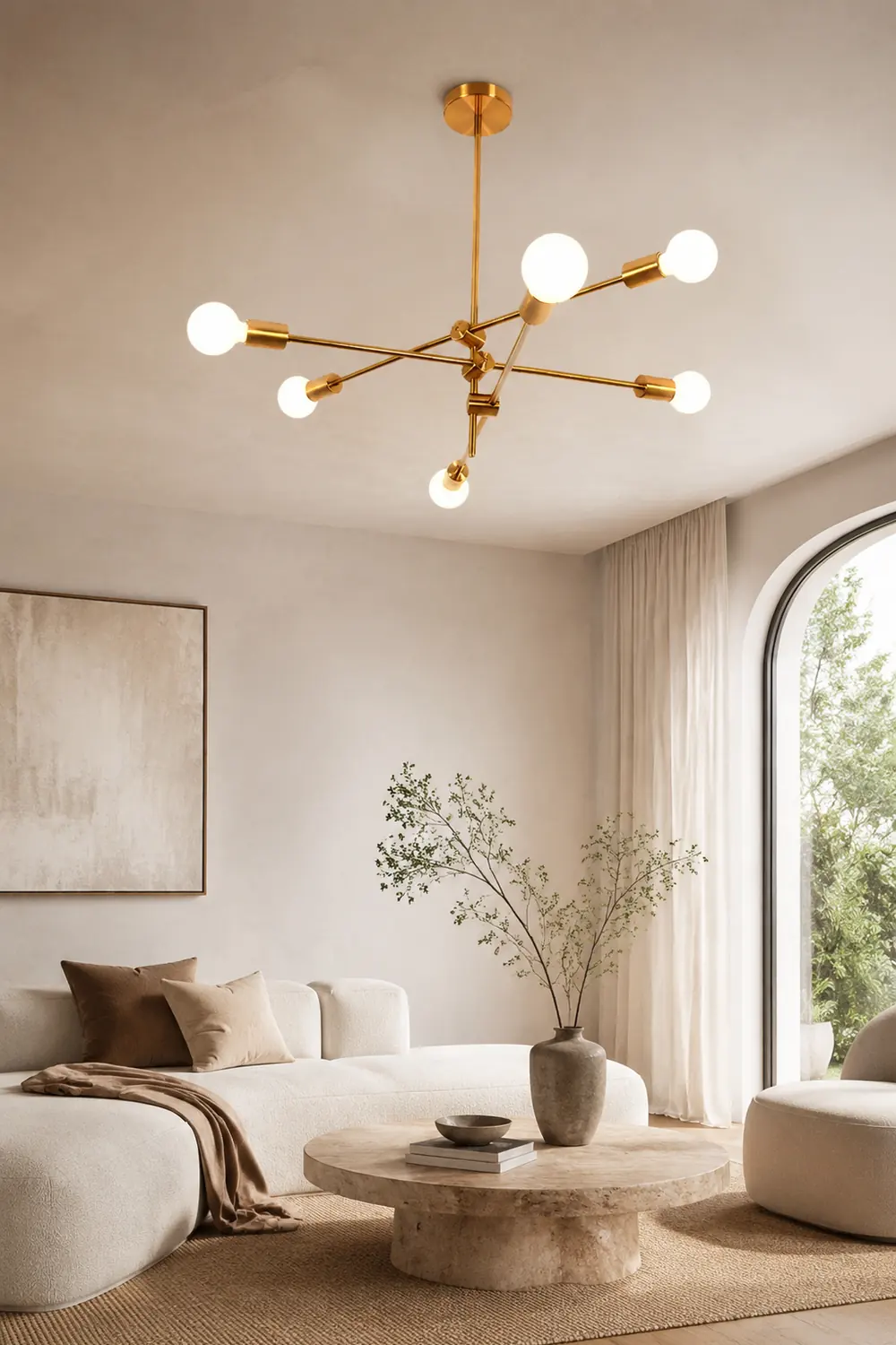 Valentina Modern Globe Metal/Glass Chandelier, Black/Gold - Lumpaz