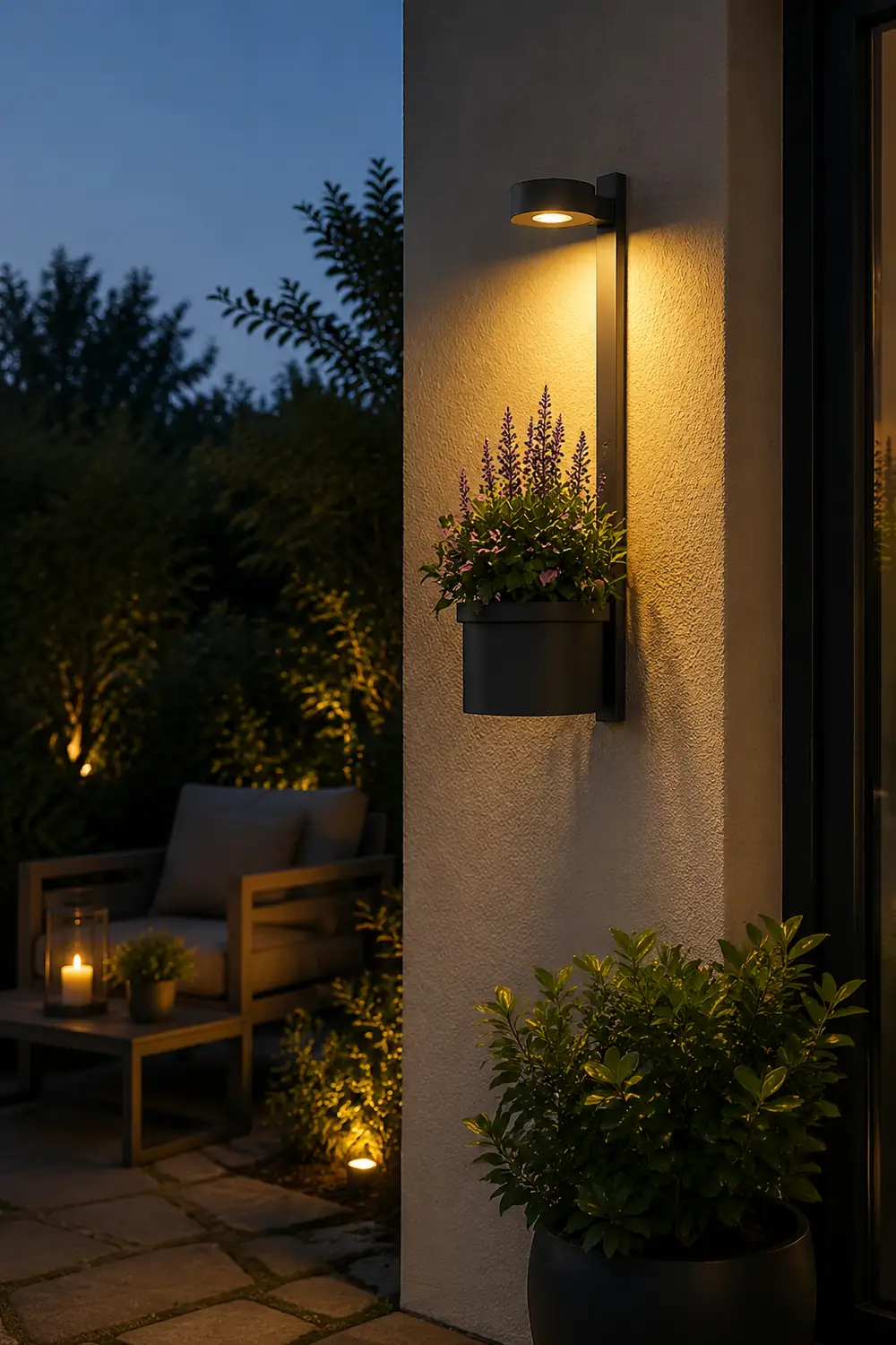 Waterproof Decor LED Solar Wall Lights with Flowerpot Outdoor Wall Lamp - Lumpaz