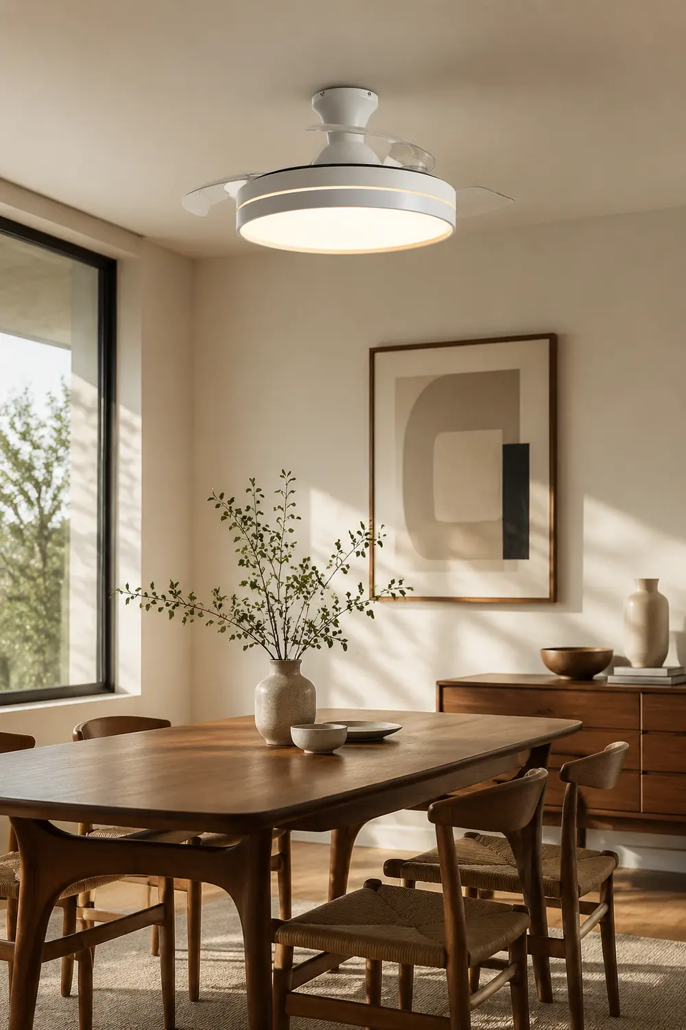 Morandi Ceiling Fan with Light, 4 Color, DIA 35.8"/42.1" - Lumpaz