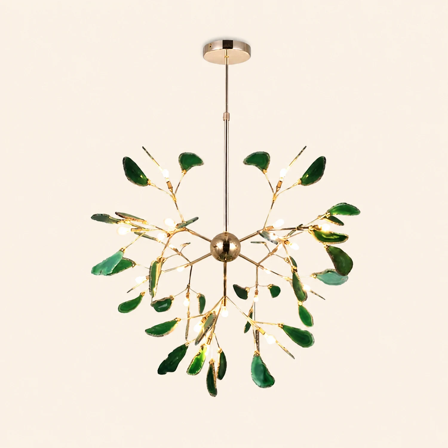 Javon Artistic Leaf Agate Pendant Light Blue/Green/Colorful Dining Room - Lumpaz