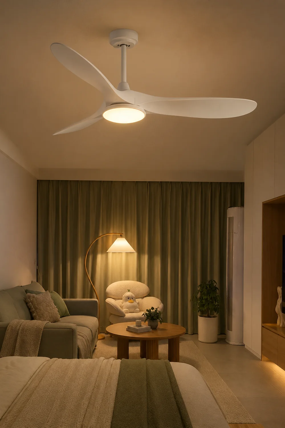 Garner 3-Blade Ceiling Fan with Light, 3 Color, DIA 52'' - Lumpaz