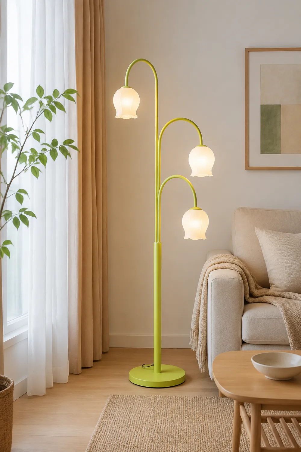 Lily Art Deco Dome Metal Glass Floor Lamp - Lumpaz