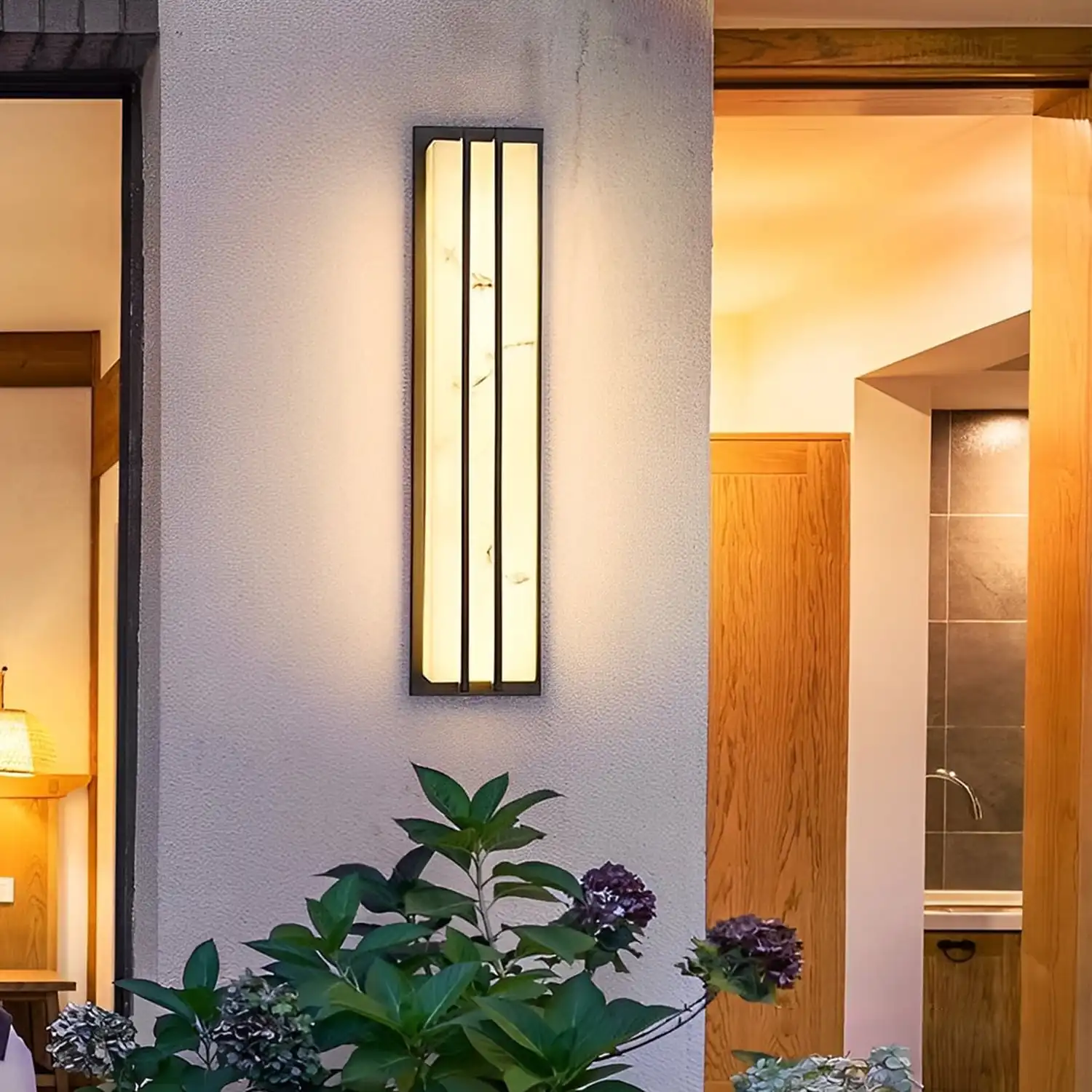 Minimalist Resin Waterproof LED Black Modern Outdoor Wall Light Fixture - Lumpaz