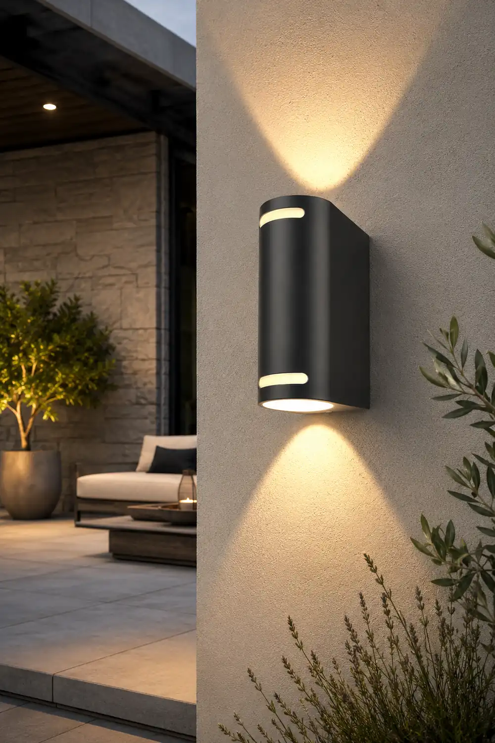Simple Square Waterproof up and down Lighting LED Outdoor Wall Lights - Lumpaz