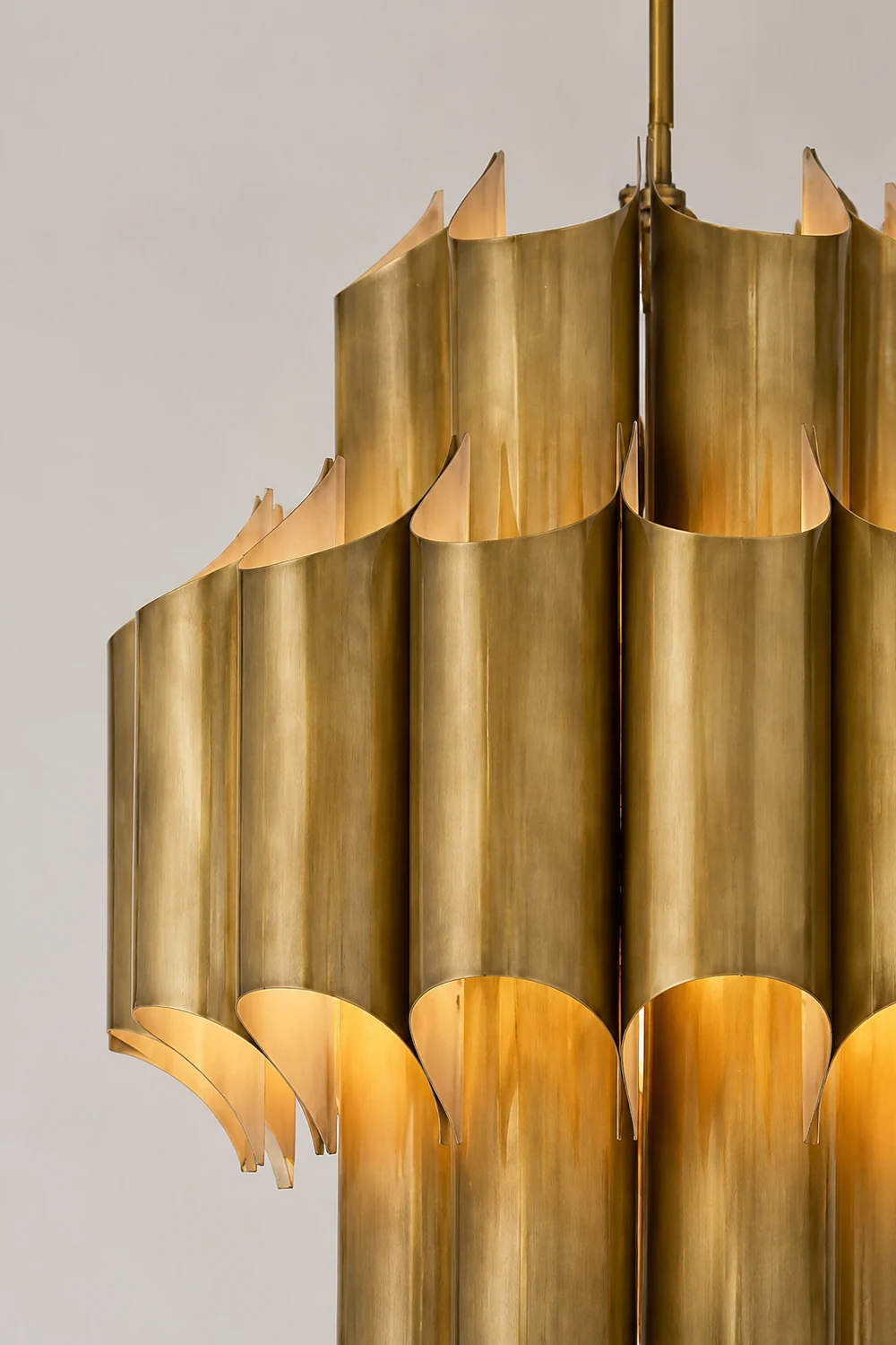 Evette Simple Retro Creative Chandelier Brass Metal Bedroom - Lumpaz