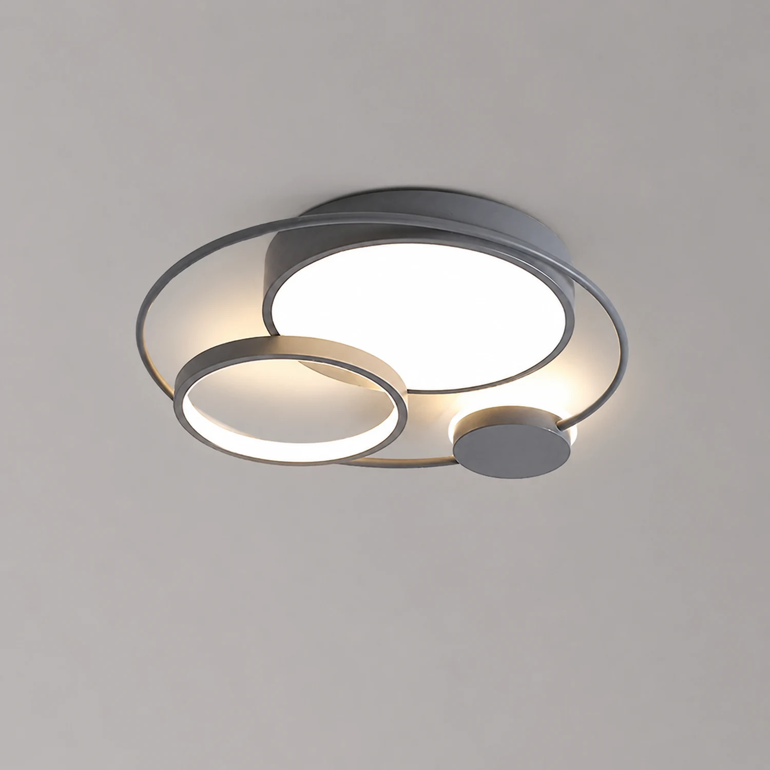 Lacey Modern Circular LED Flush Mount Ceiling Light, Black&White - Lumpaz