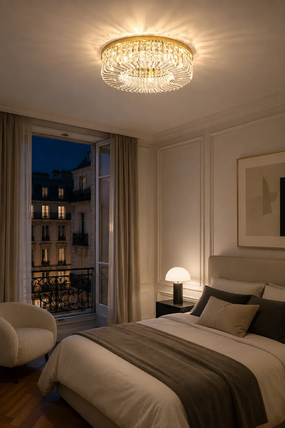 Marilyn Luxury Flush Mount Metal/Crystal Ceiling Light - Lumpaz