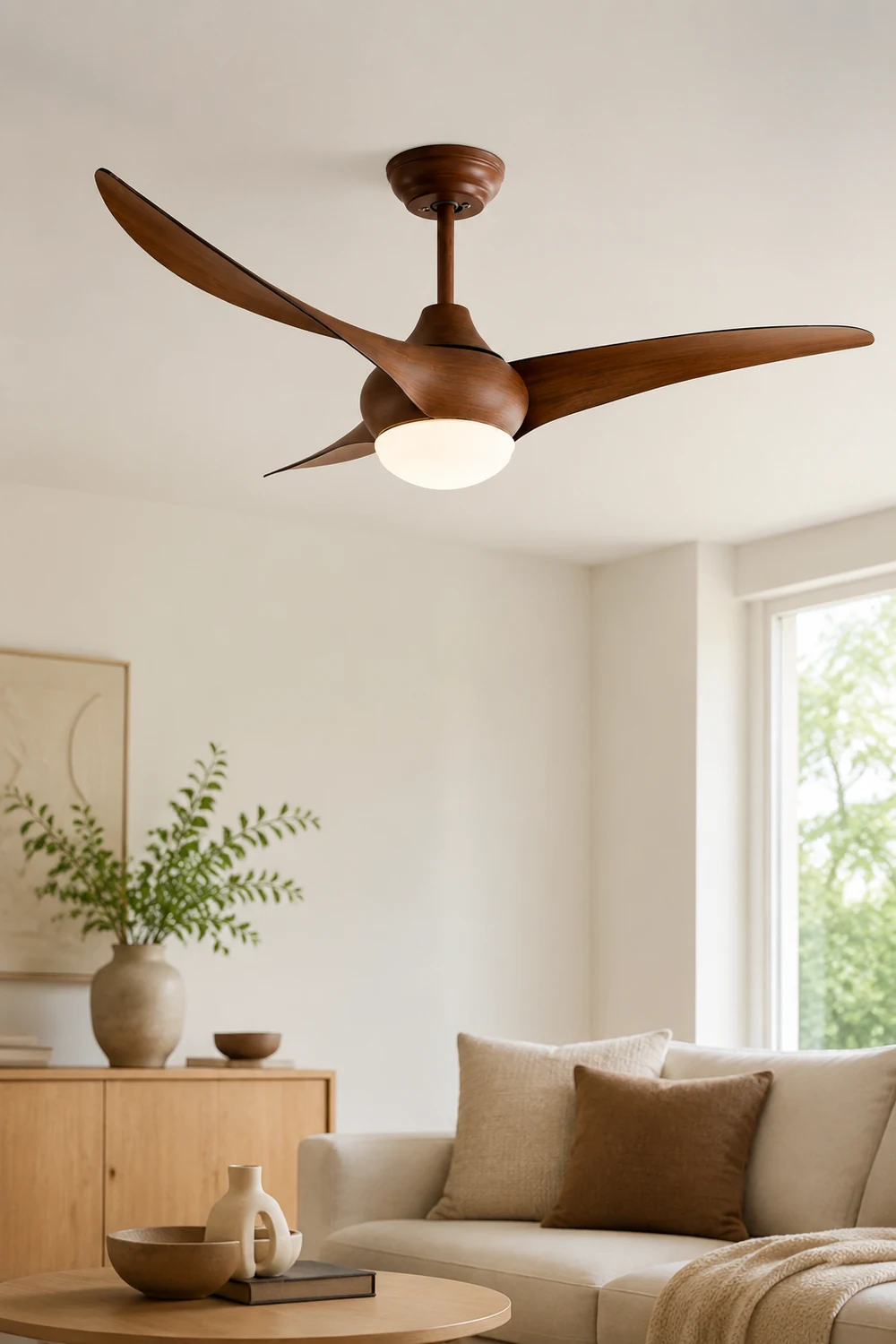 Garner 3-Blade Black & Brown Ceiling Fan with Light, DIA 52'' - Lumpaz