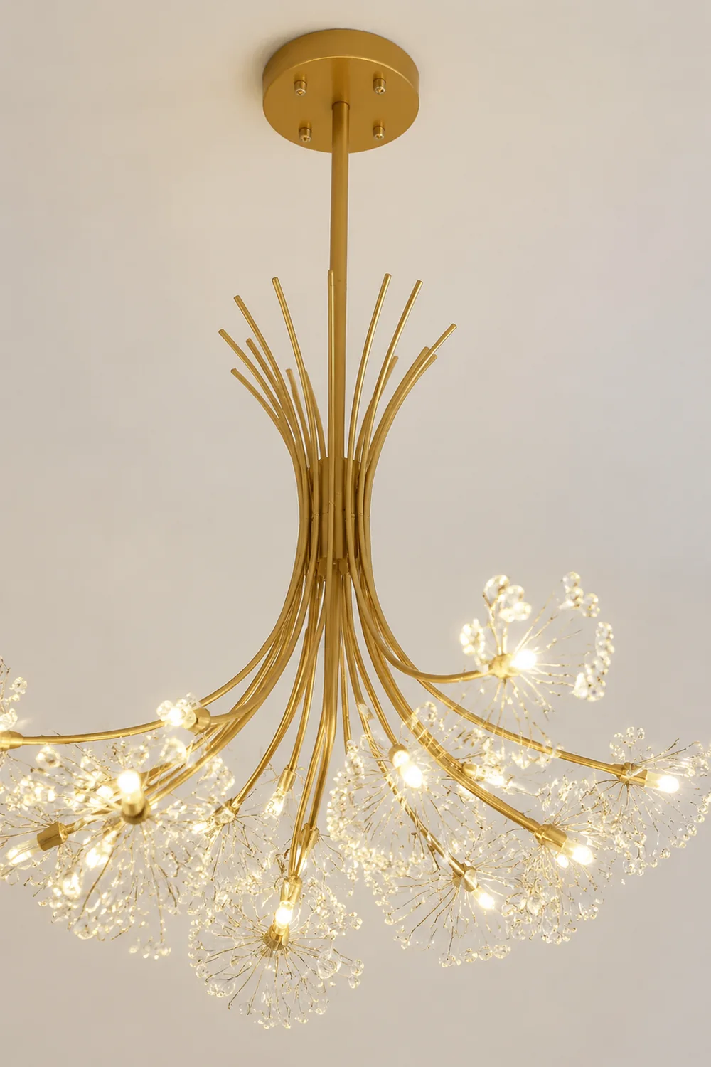 Lily Modern Art Deco Crystal Sputnik Chandelier, Black/Gold - Lumpaz