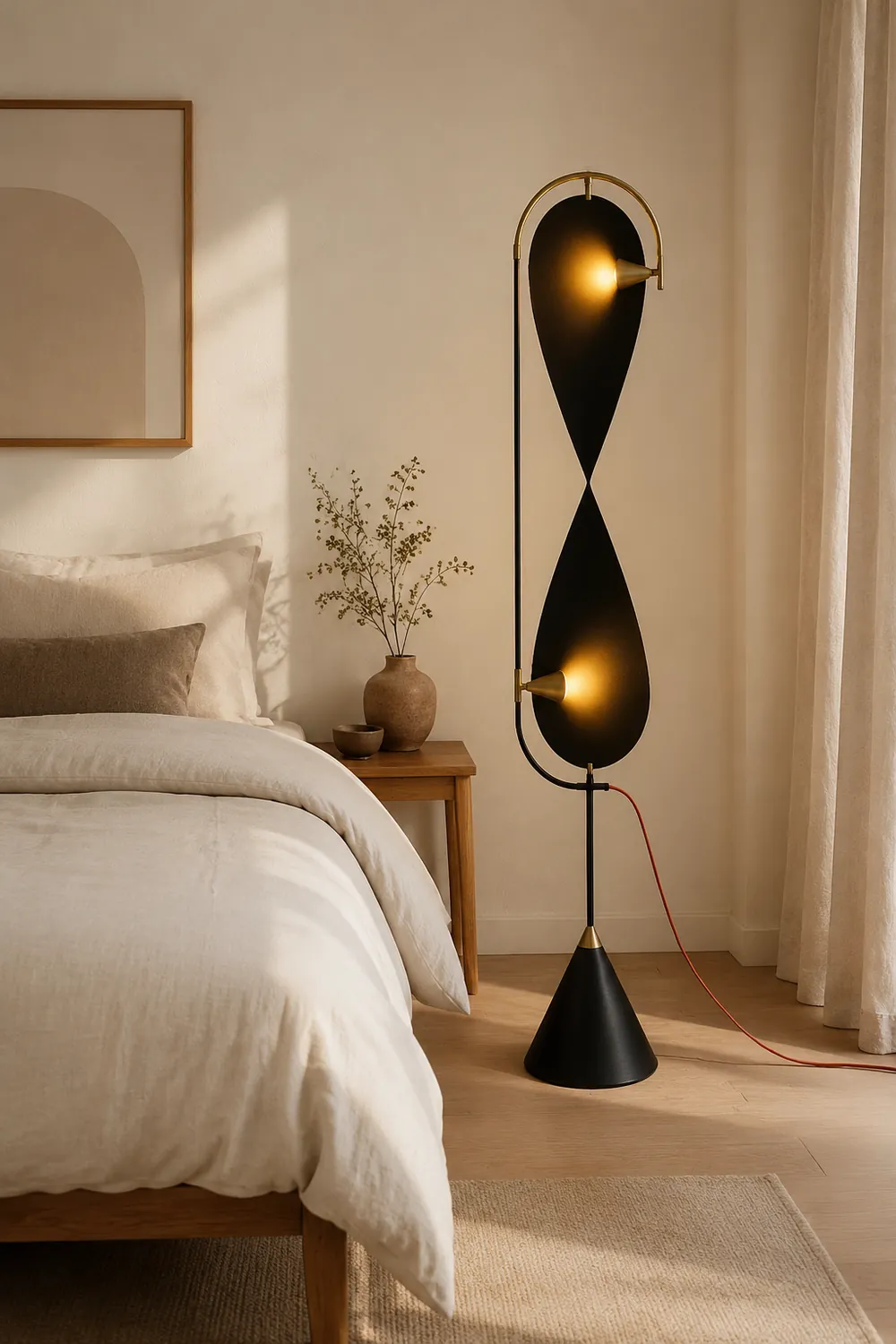 Salgado Modern Minimalist Geometric Metal Floor Lamp, Black - Lumpaz