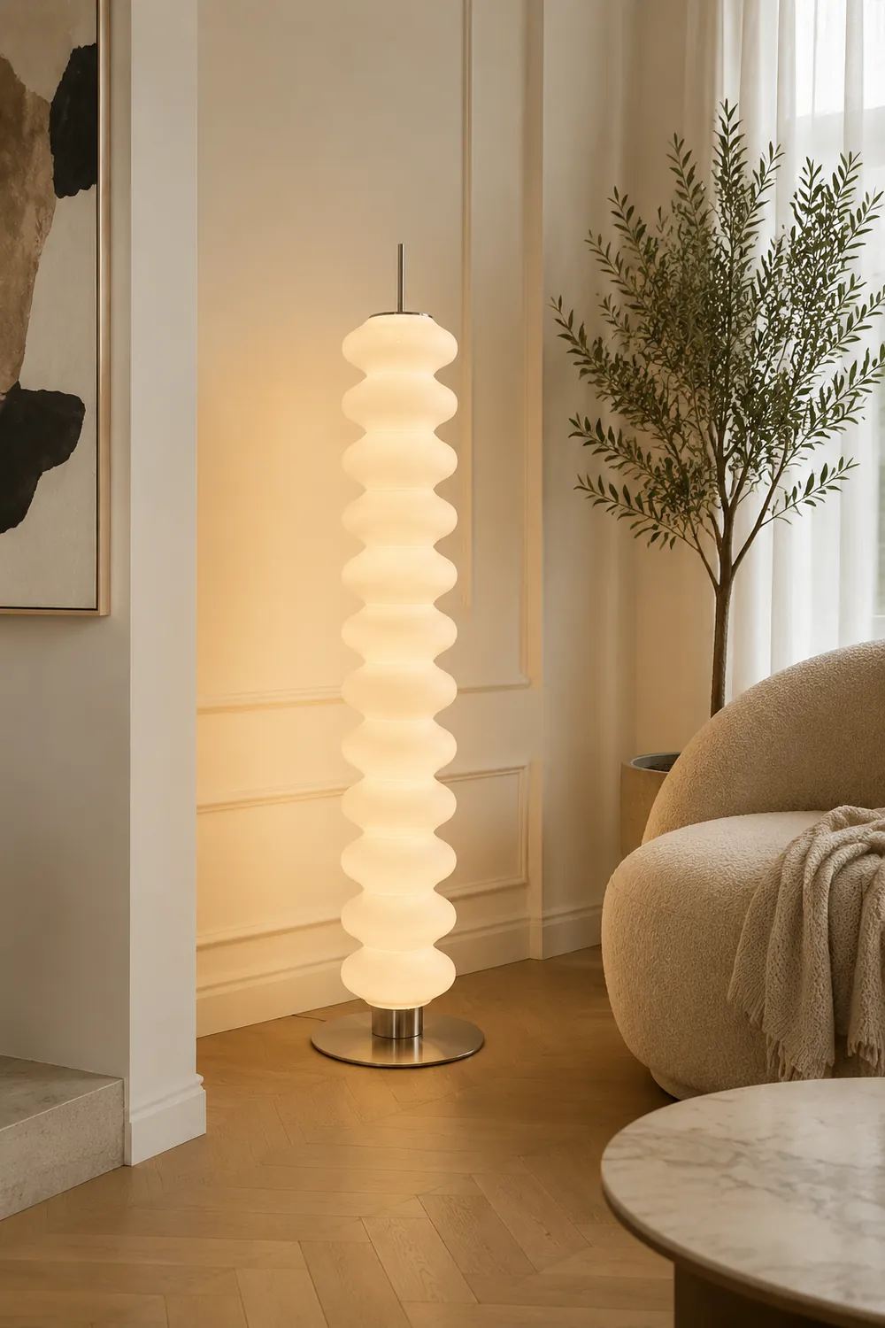 Salgado Modern Candy Metal /Glass Floor Lamp White Living Room - Lumpaz