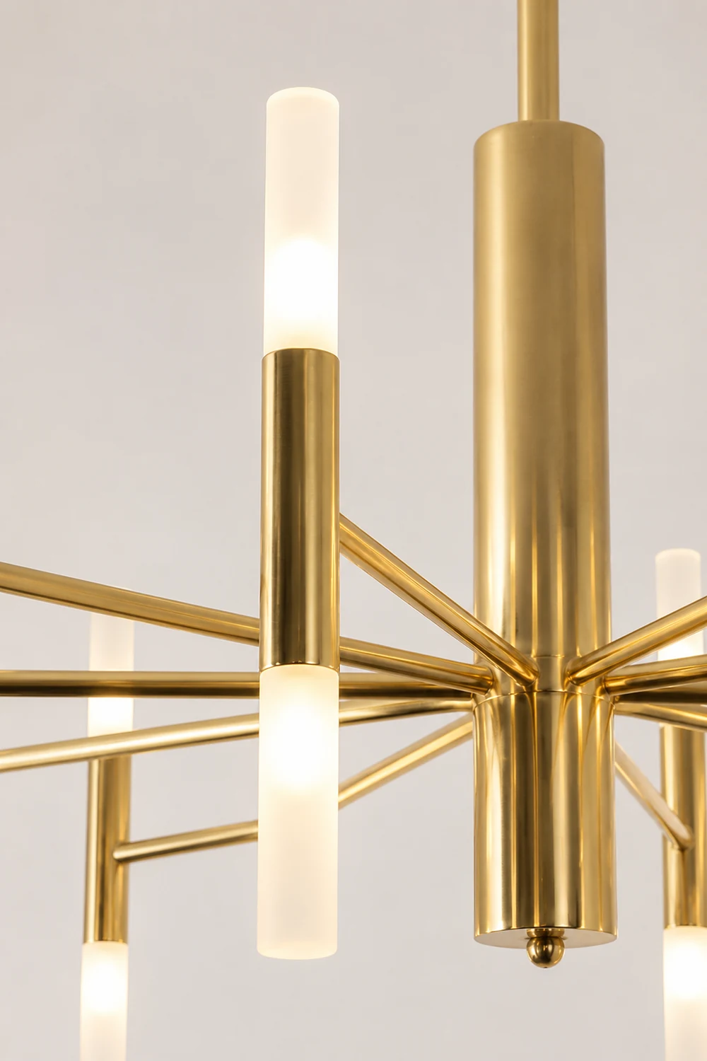 Marilyn Modern Cylindrical Metal Chandelier, Gold - Lumpaz