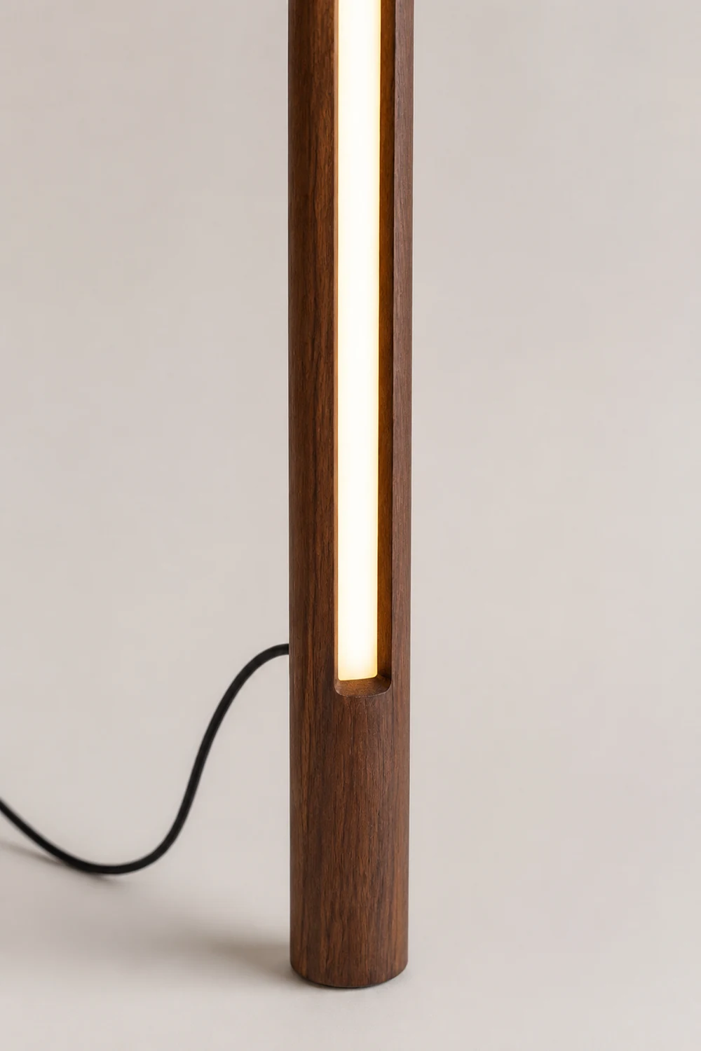 Ozawa Minimalist Linear Floor Lamp, Wood/Acrylic, Living Room - Lumpaz