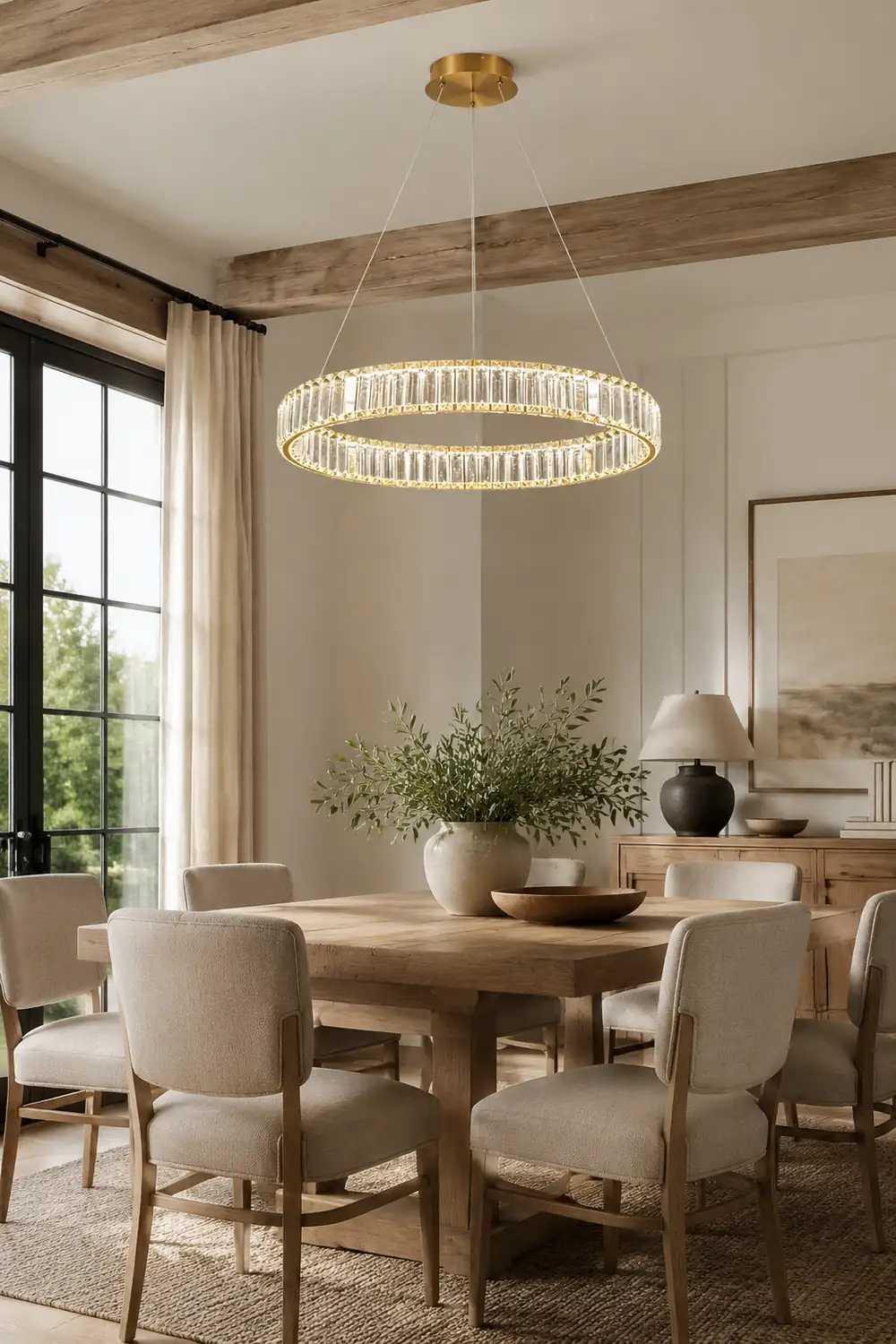 Marilyn Elegant Round Crystal Chandelier, Clear - Lumpaz